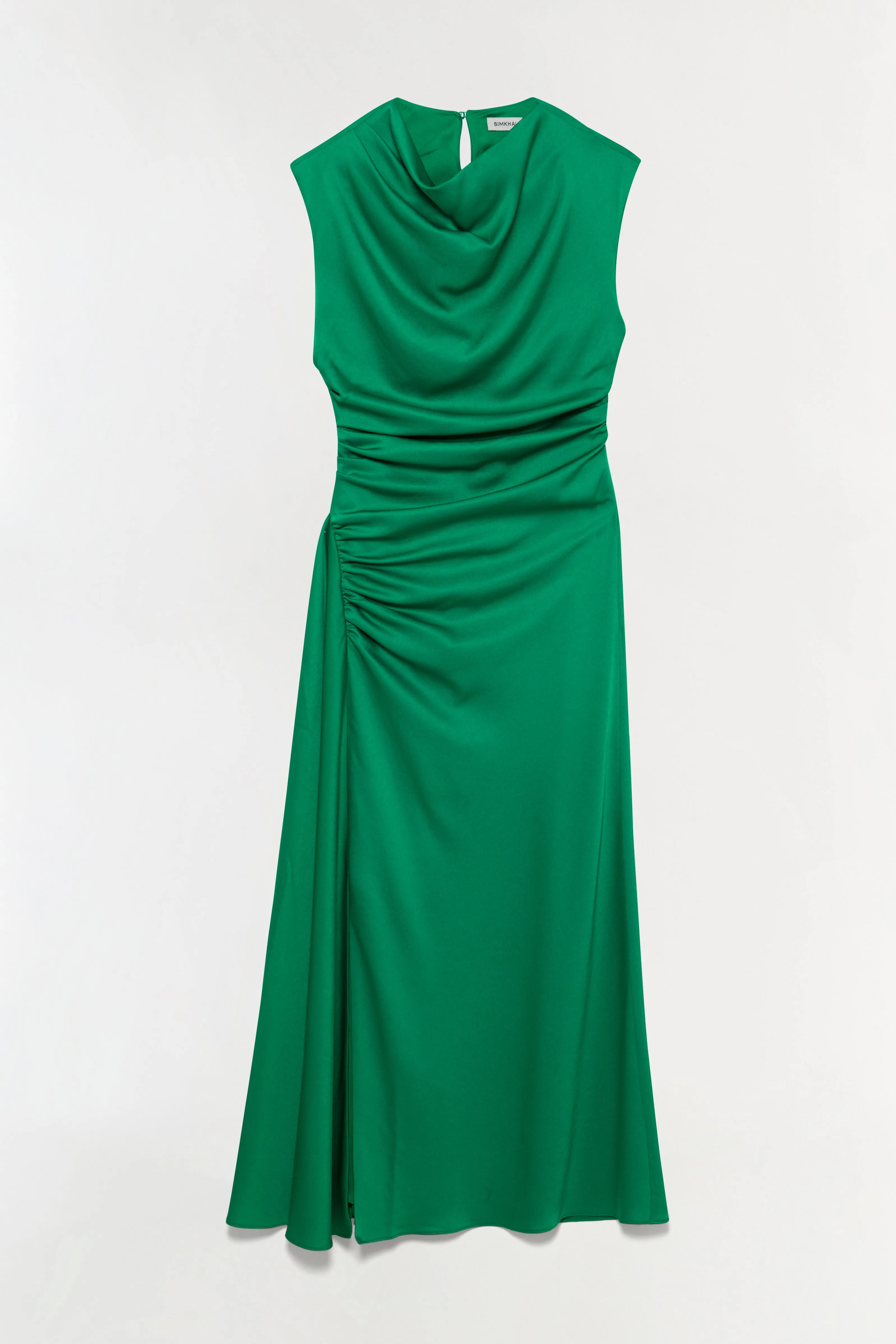 Burke Draped Satin Midi Dress sold by Simkhai