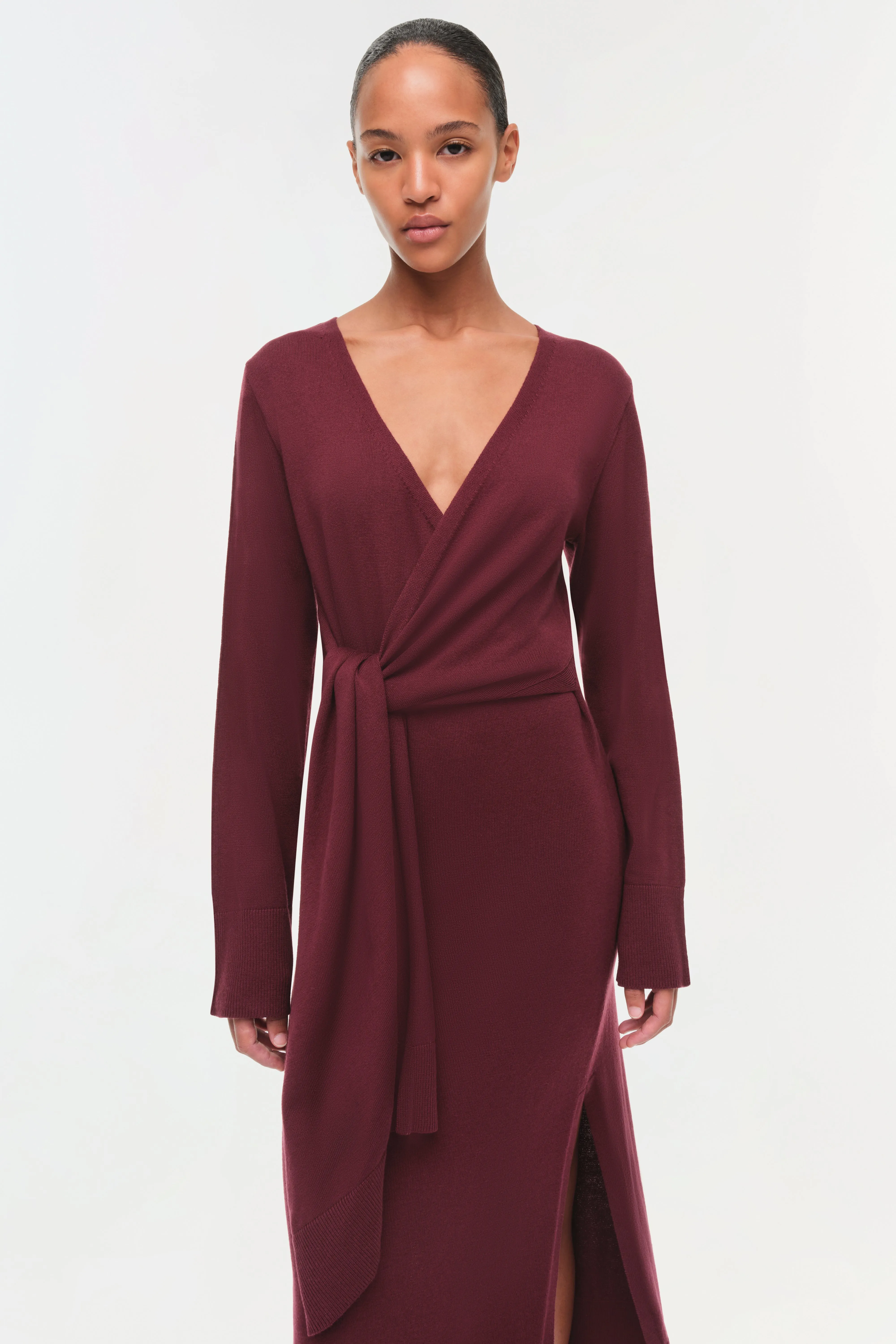 Skyla Cotton Cashmere Wrap Dress sold by Simkhai product image thumbnail 3