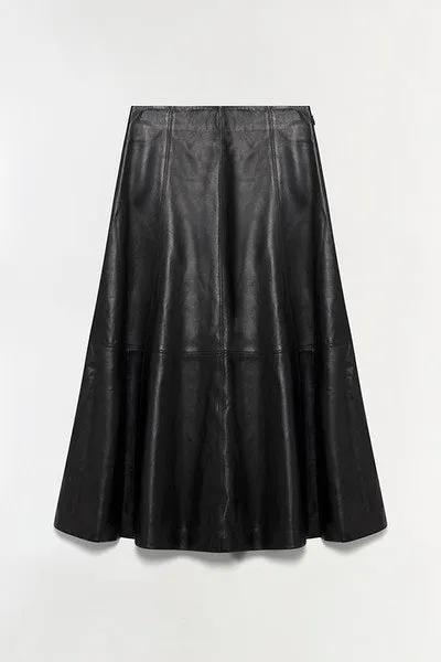 Ryma Leather Midi Skirt sold by Simkhai