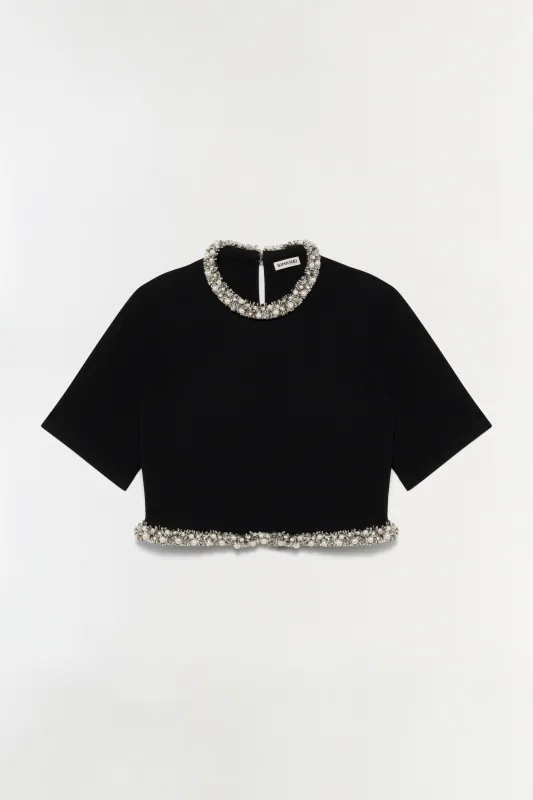 Ozelle Embellished Knit Top sold by Simkhai
