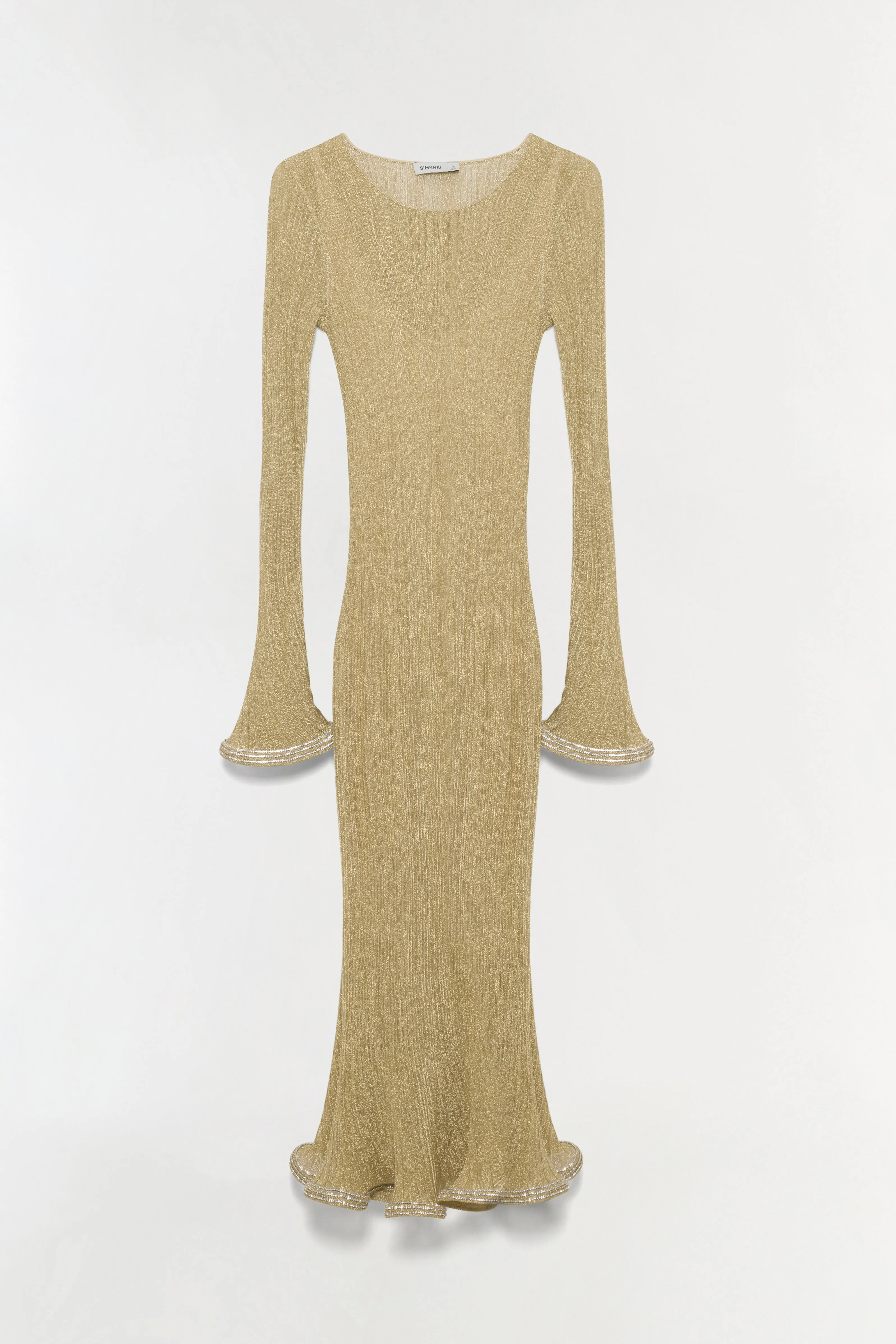 Chessie Metallic Plisse Midi Dress sold by Simkhai