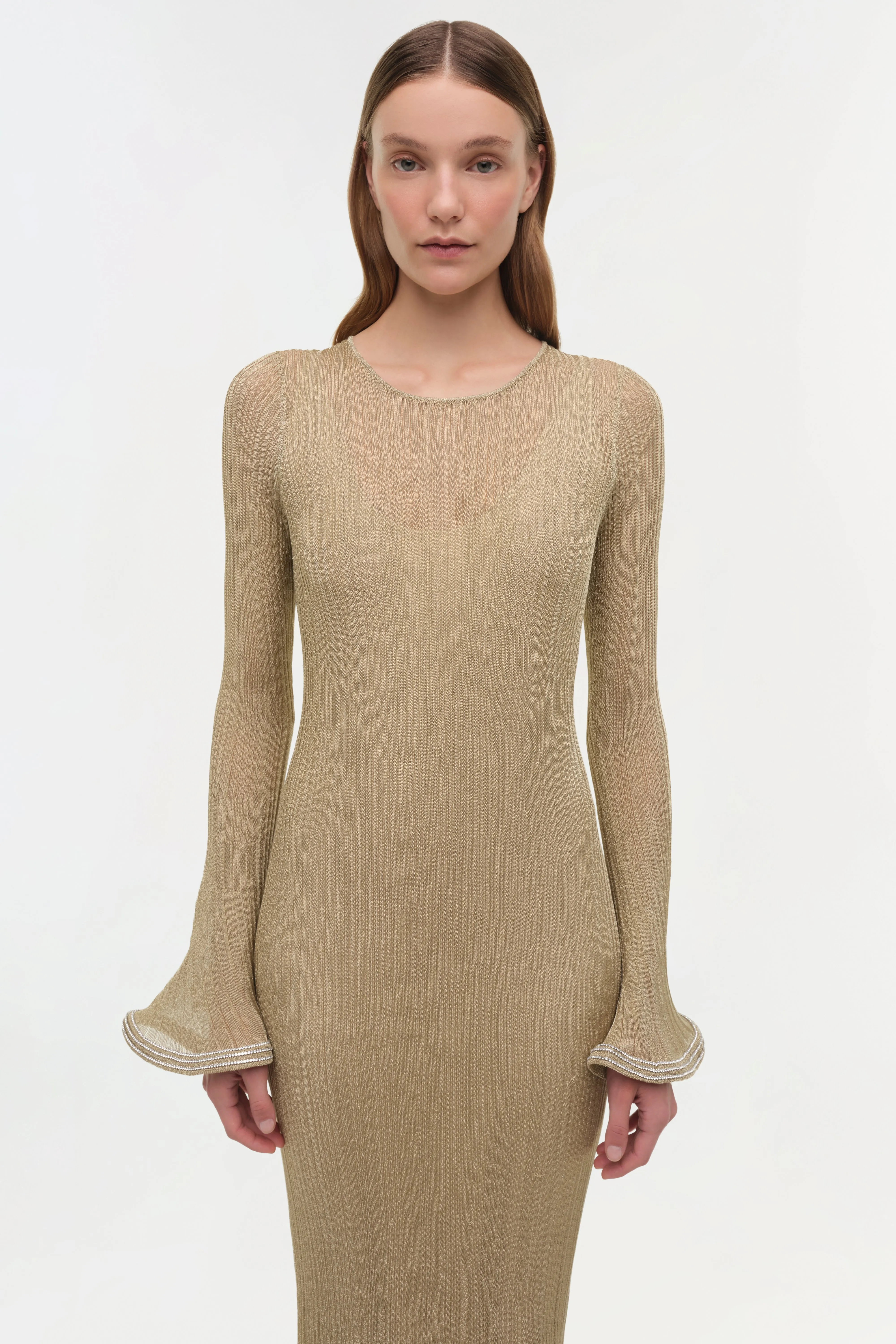 Chessie Metallic Plisse Midi Dress sold by Simkhai product image thumbnail 4