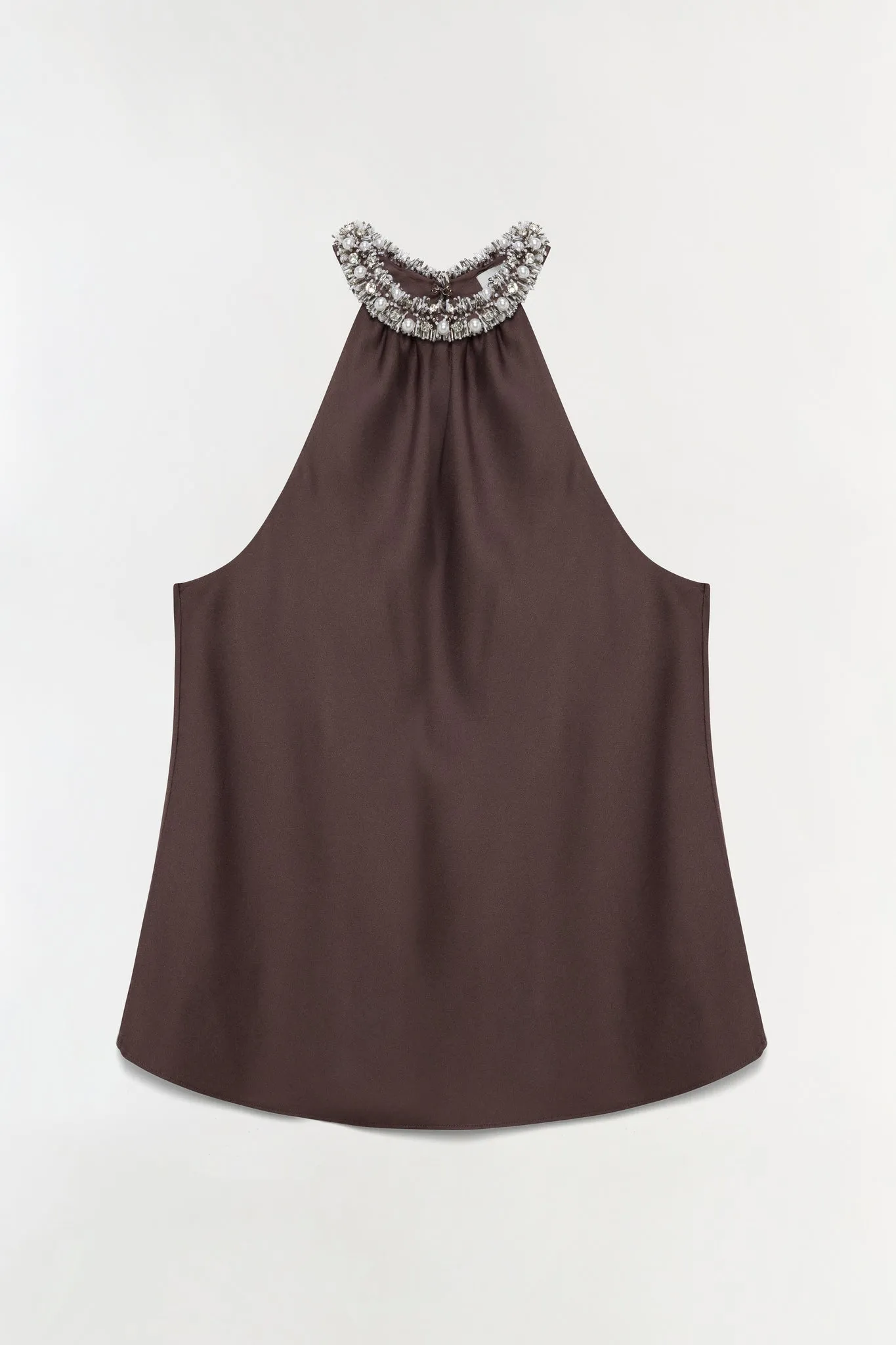 Navi Embellished Satin Top sold by Simkhai