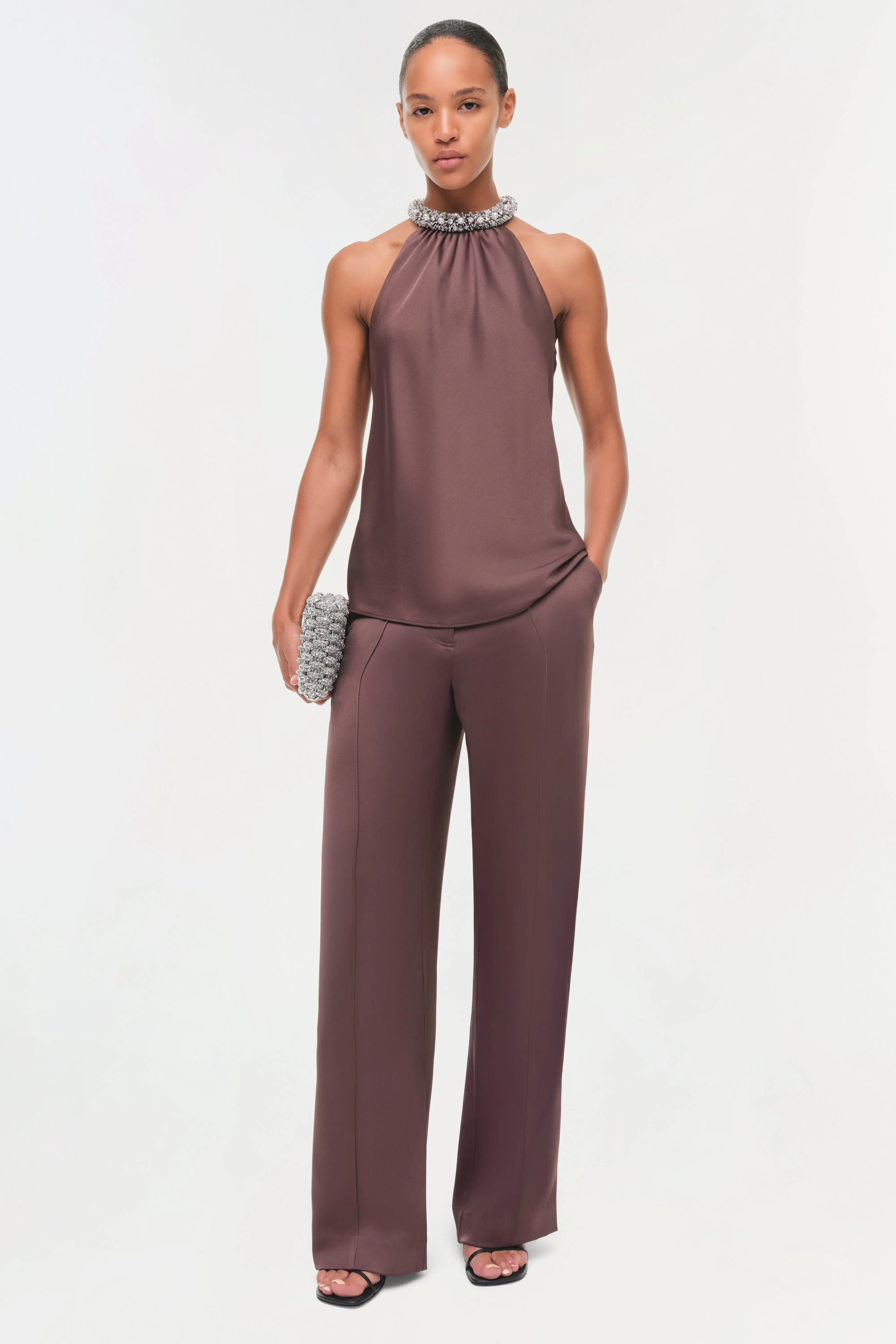 Navi Embellished Satin Top sold by Simkhai product image thumbnail 3