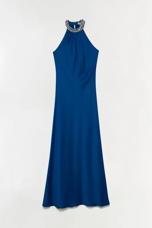 Navina Satin Embellished Gown made by Simkhai