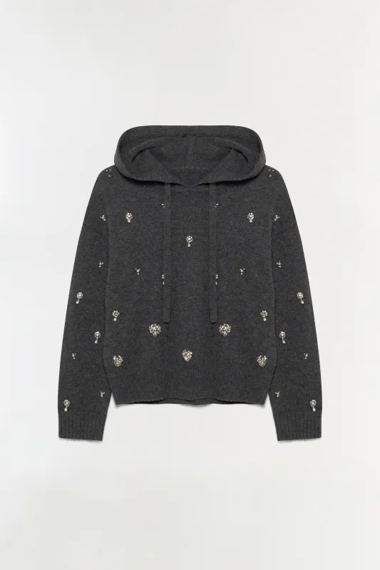 Karmen Embellished Cashmere Hoodie made by Simkhai