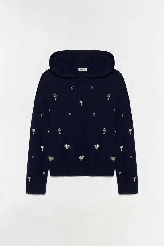 Karmen Embellished Cashmere Hoodie made by Simkhai