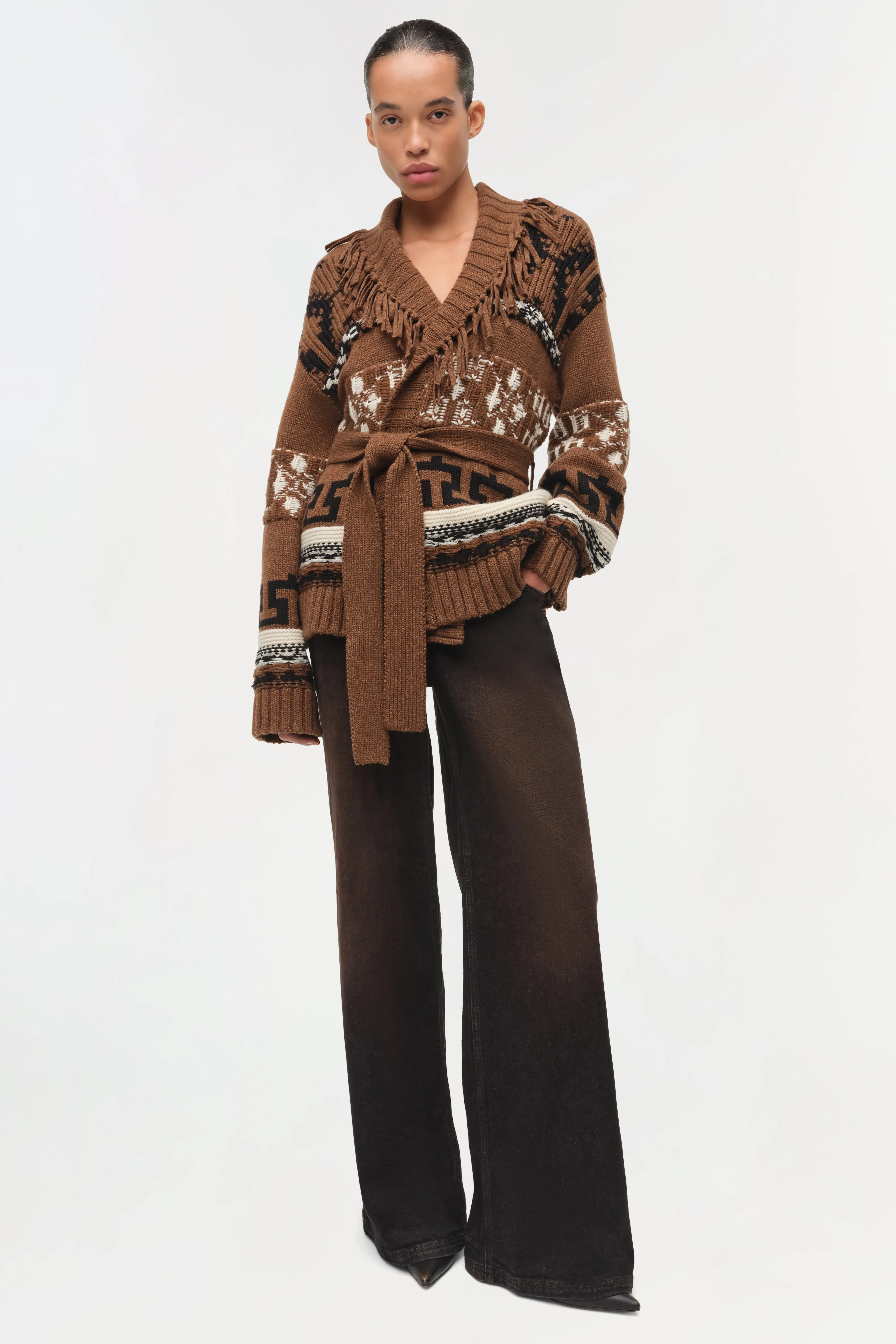 Elwood Western Fringe Wrap Cardigan sold by Simkhai product image thumbnail 2