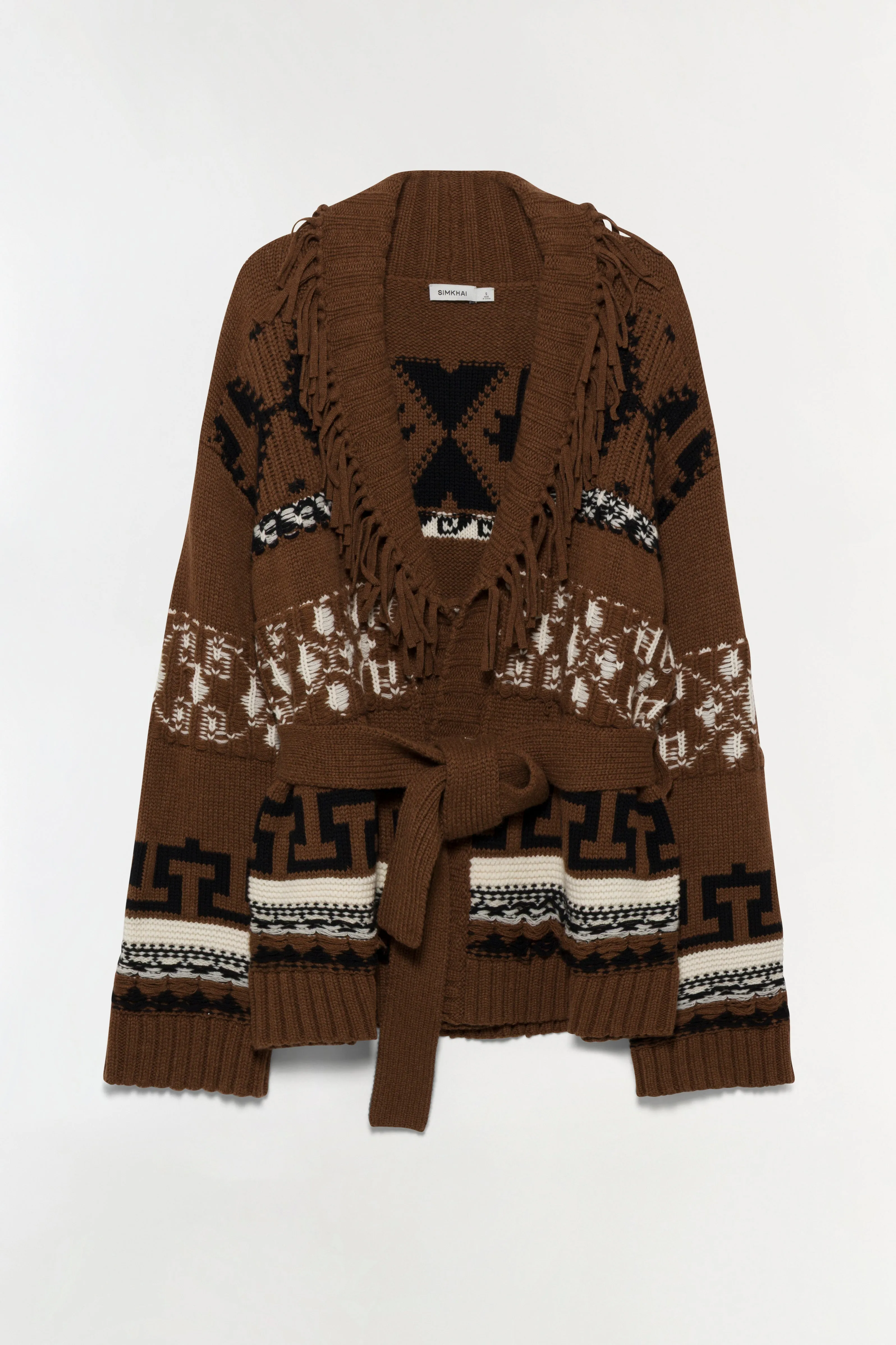 Elwood Western Fringe Wrap Cardigan sold by Simkhai