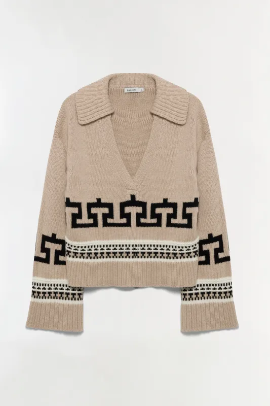 O'Reilly Western V-Neck Sweater made by Simkhai