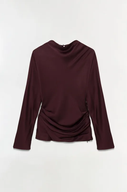 Victoria Draped Satin Top sold by Simkhai