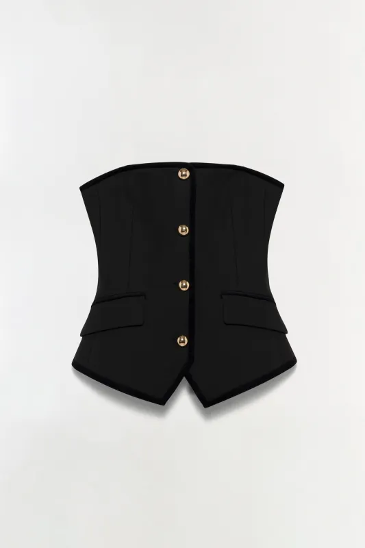 Cambrie Velvet Trimmed Bustier Top made by Simkhai