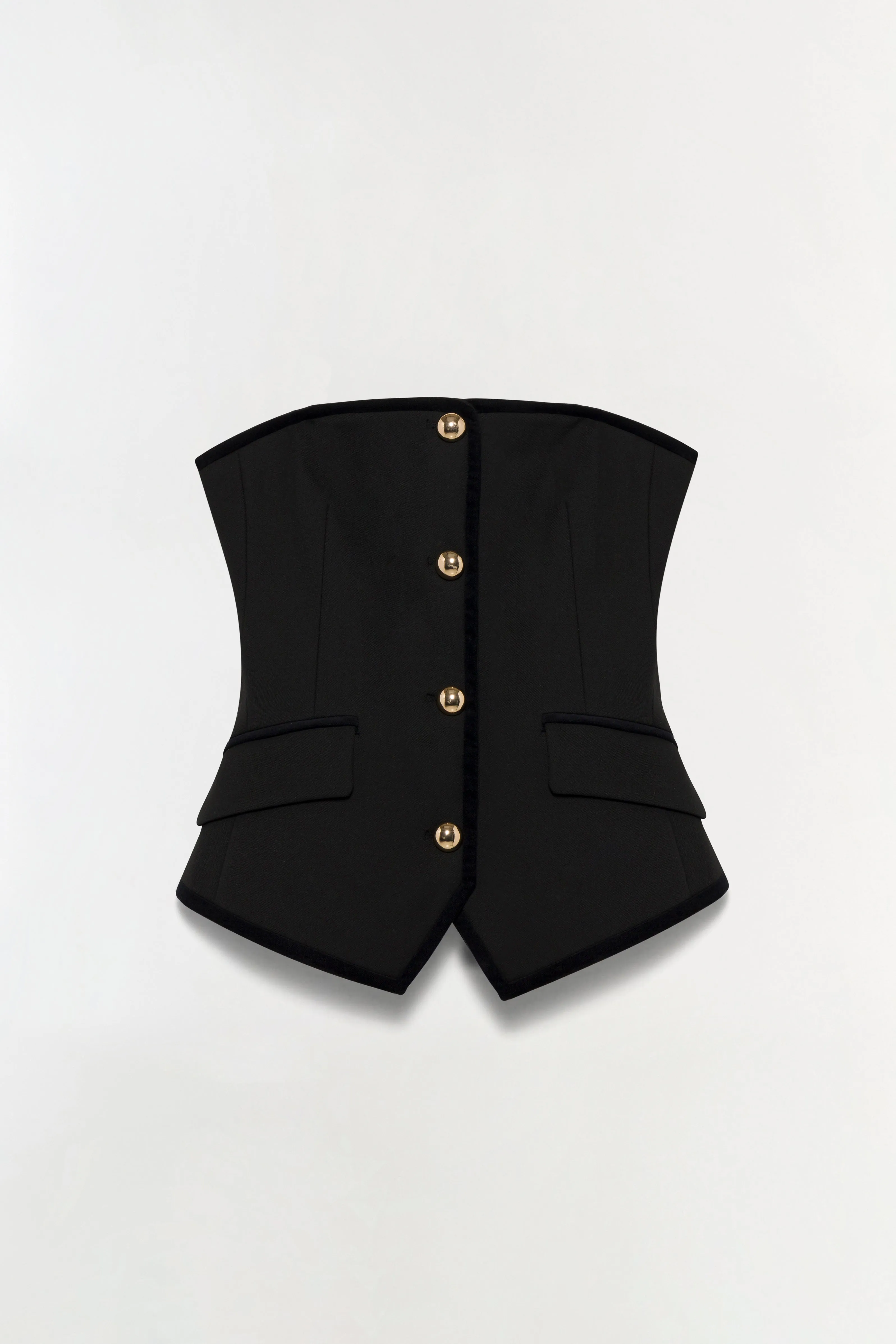 Cambrie Velvet Trimmed Bustier Top sold by Simkhai