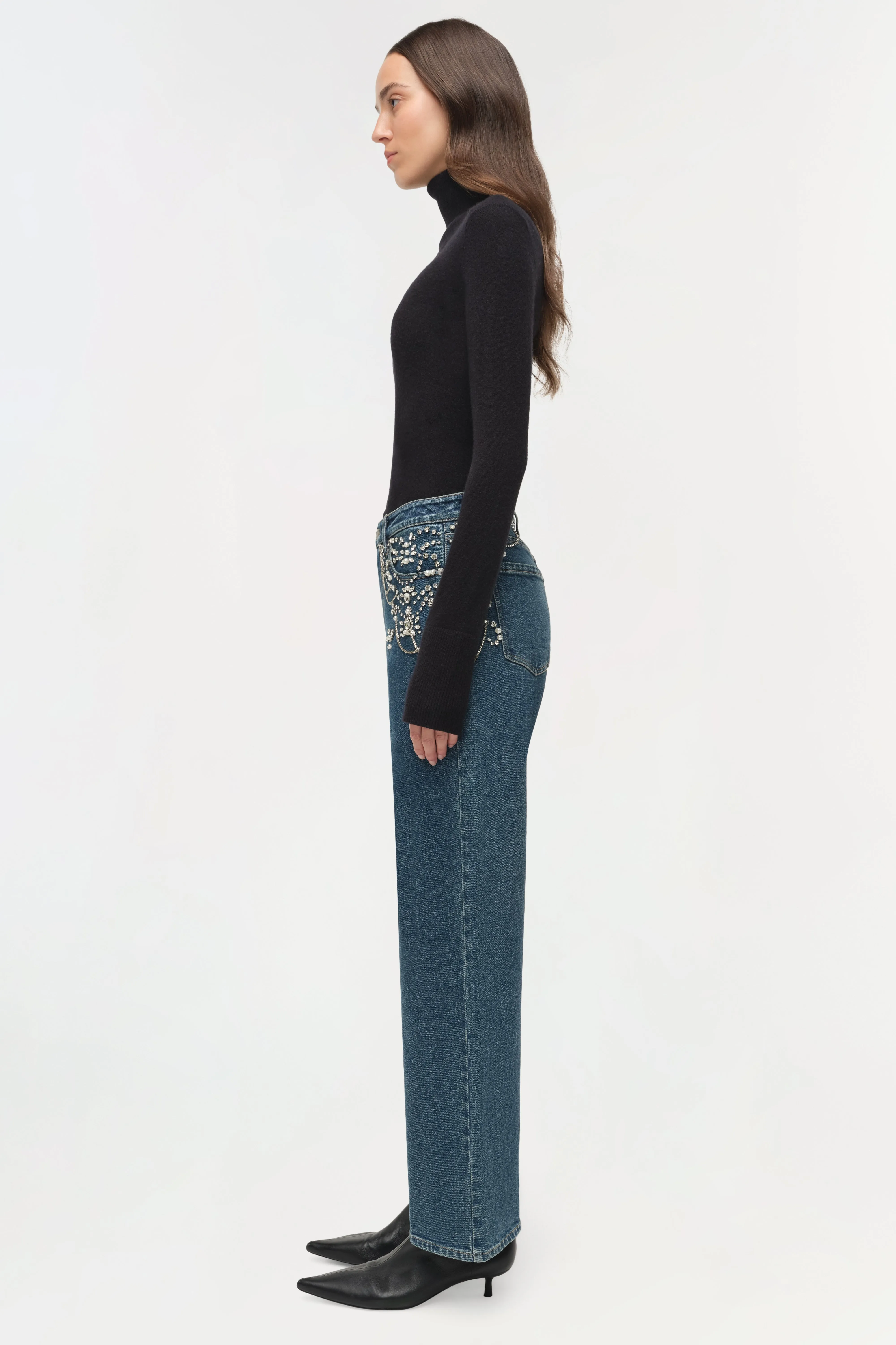 Jude Embellished Crop Jean sold by Simkhai product image thumbnail 4
