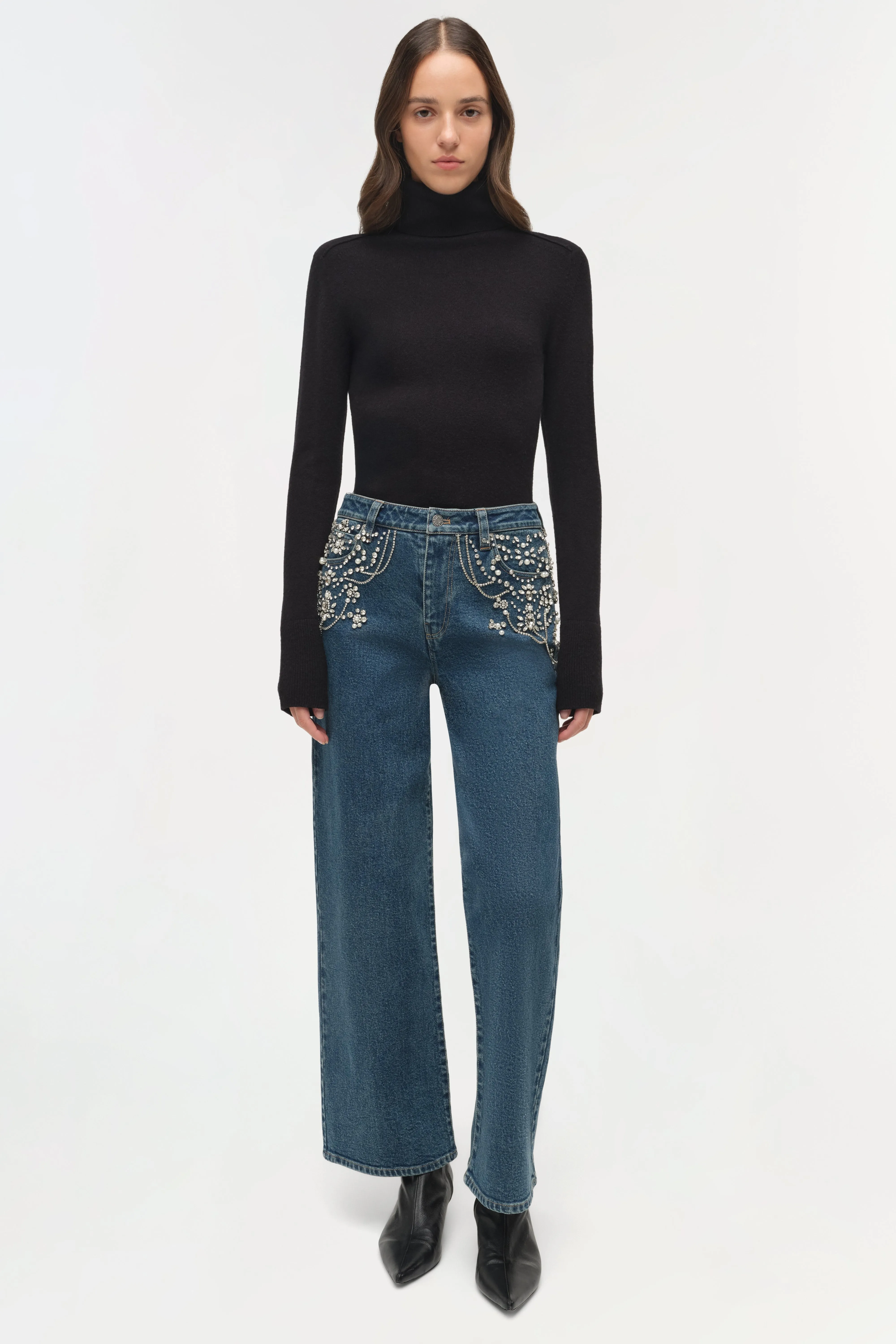 Jude Embellished Crop Jean sold by Simkhai product image thumbnail 2
