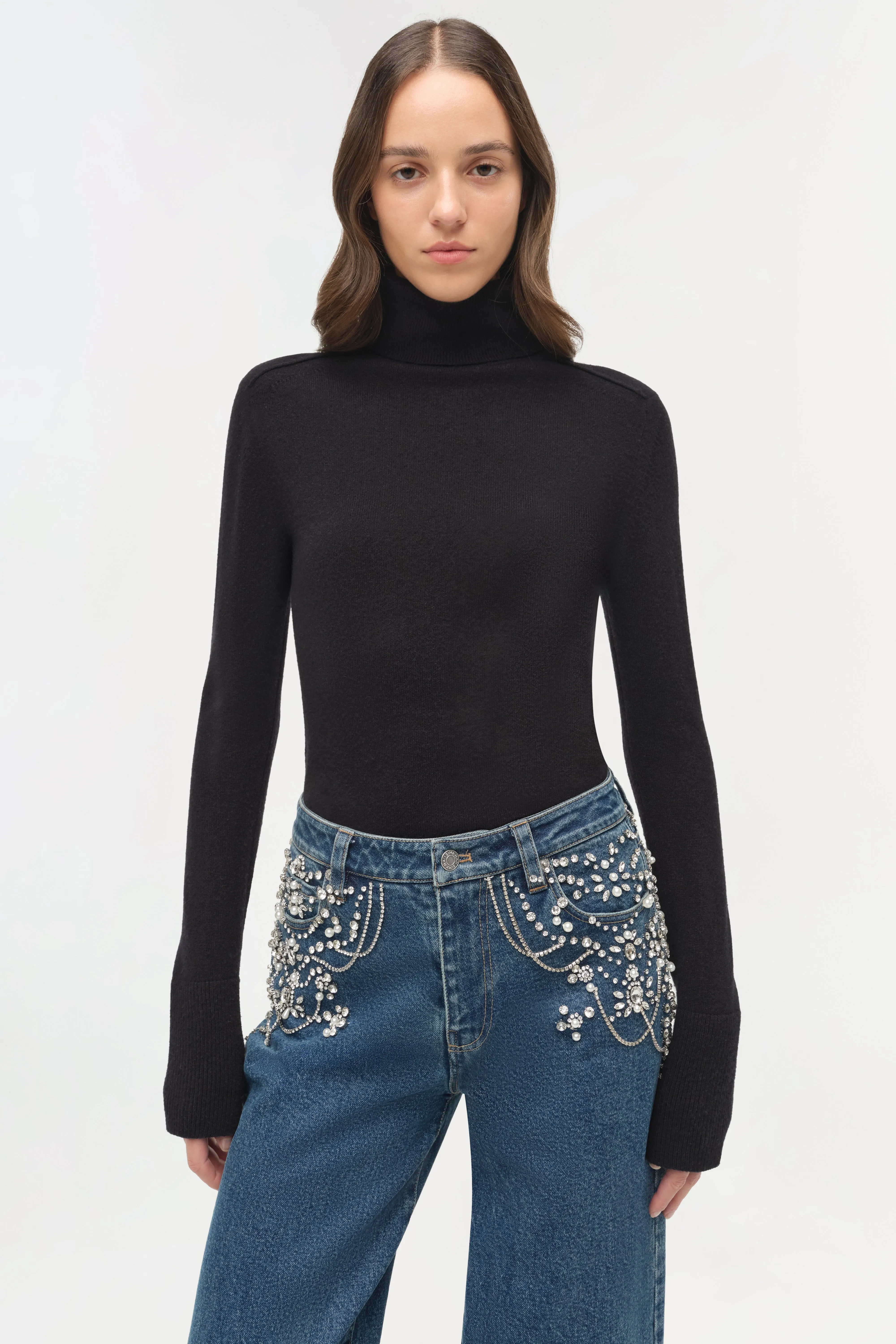 Jude Embellished Crop Jean sold by Simkhai product image thumbnail 3