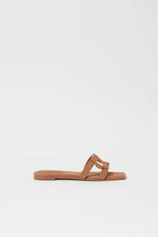 Simkhai Monogram Suede Flat Slide sold by Simkhai