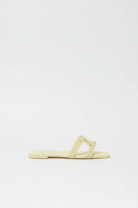 Simkhai Monogram Snake Leather Flat Slide sold by Simkhai