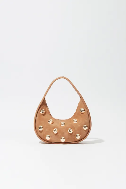 Finn Studded Suede Shoulder Bag made by Simkhai