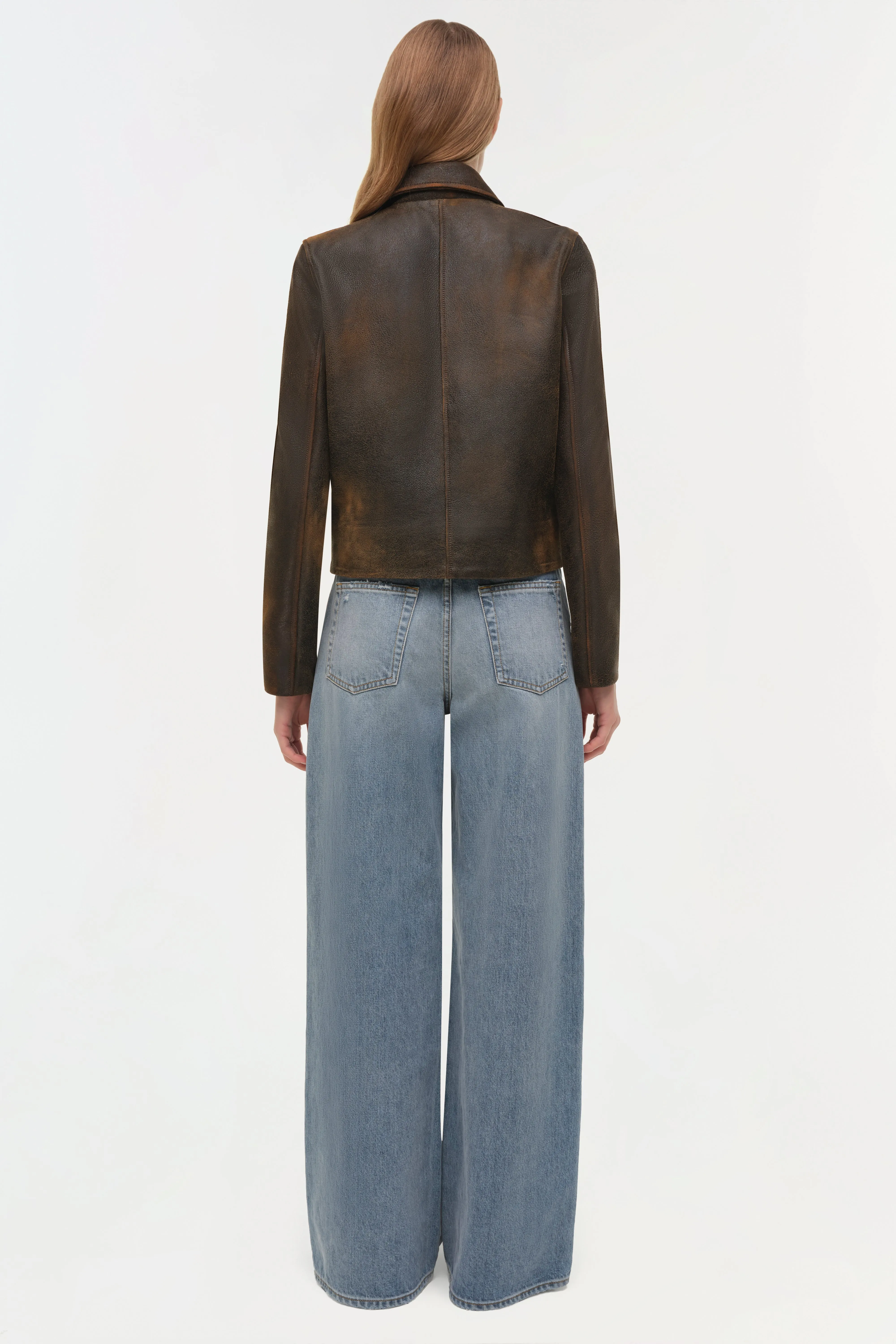 Sage Leather Jacket sold by Simkhai product image thumbnail 5