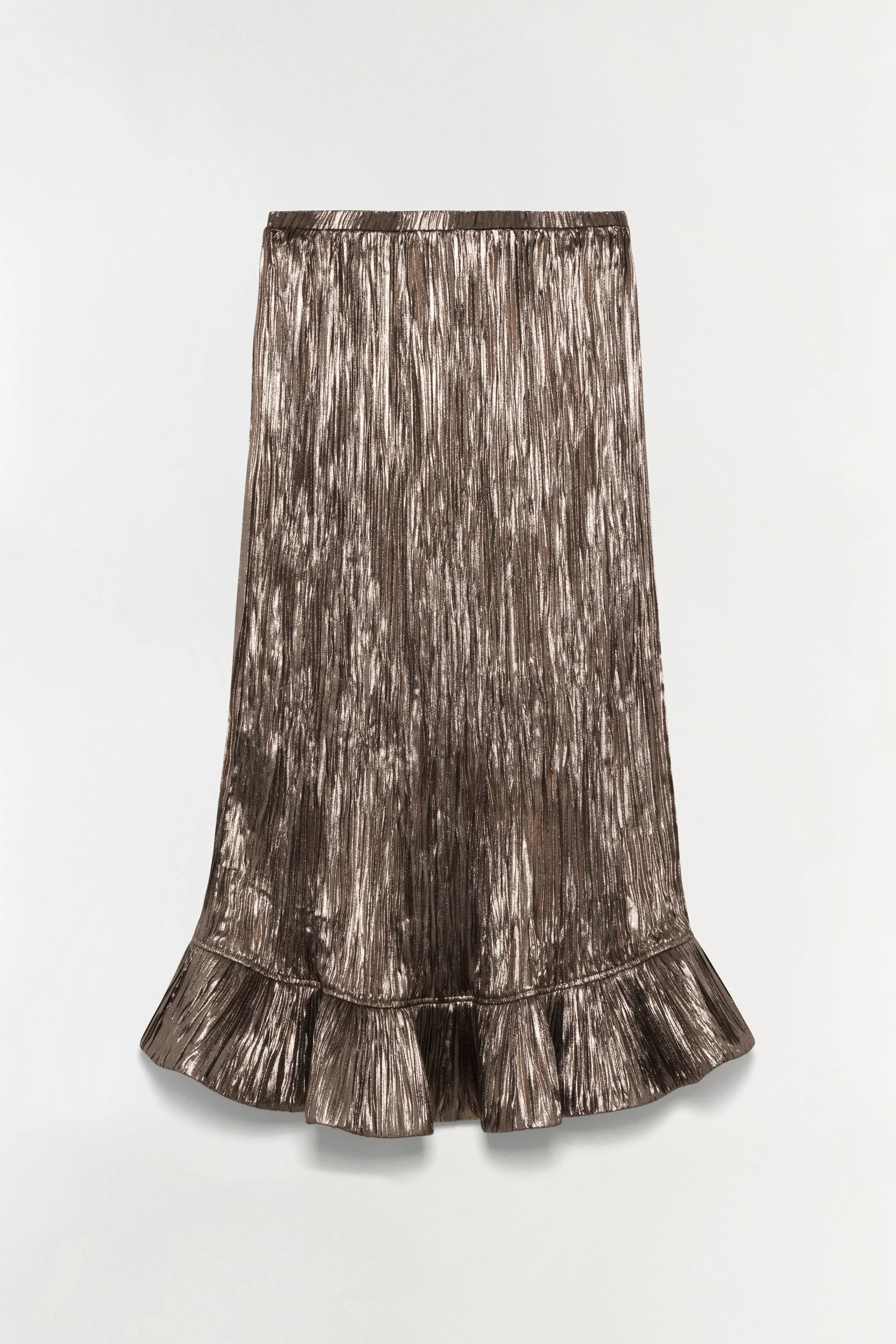 Roan Metallic Plisse Midi Skirt sold by Simkhai