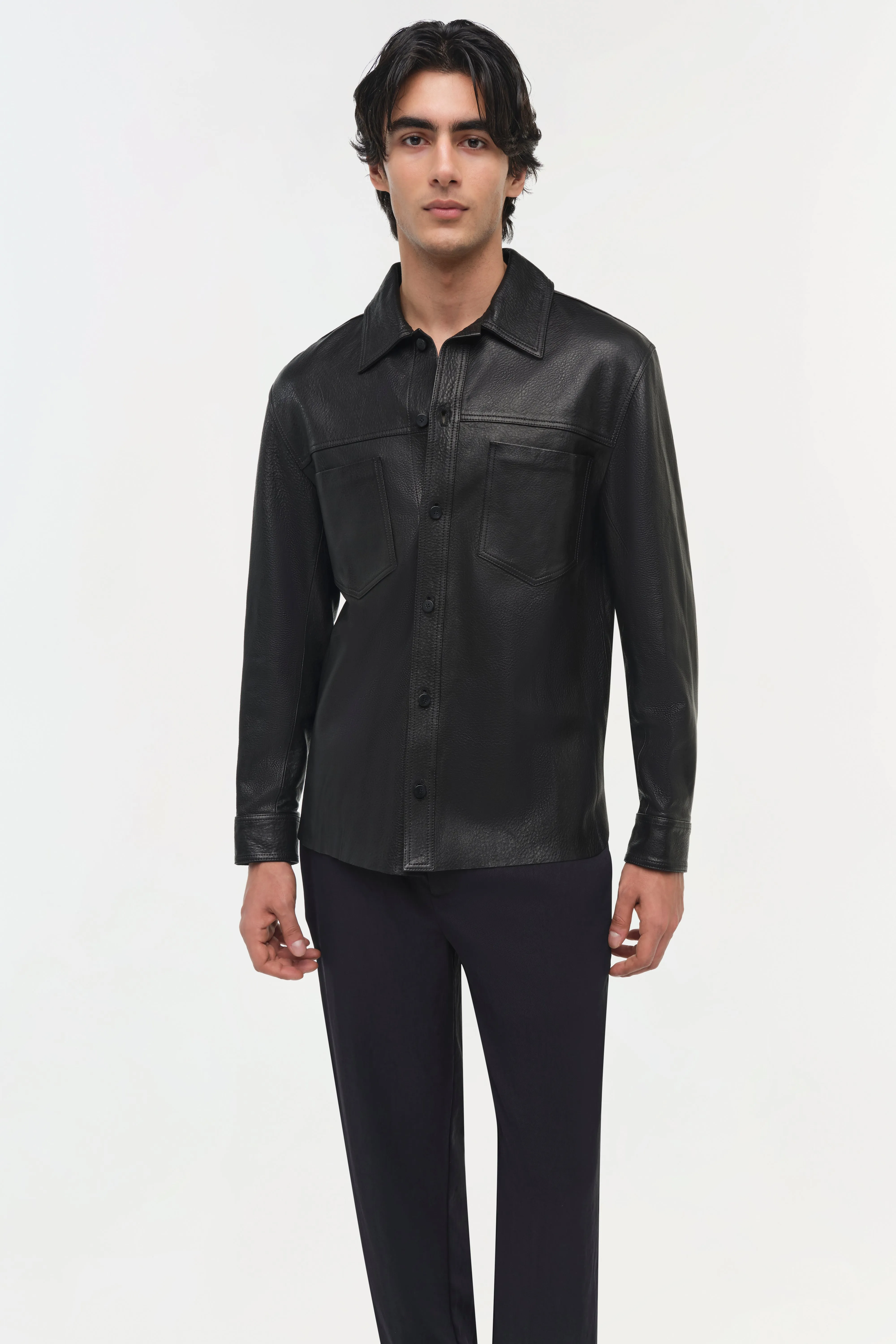Gibson Leather Shirt Jacket sold by Simkhai product image thumbnail 4