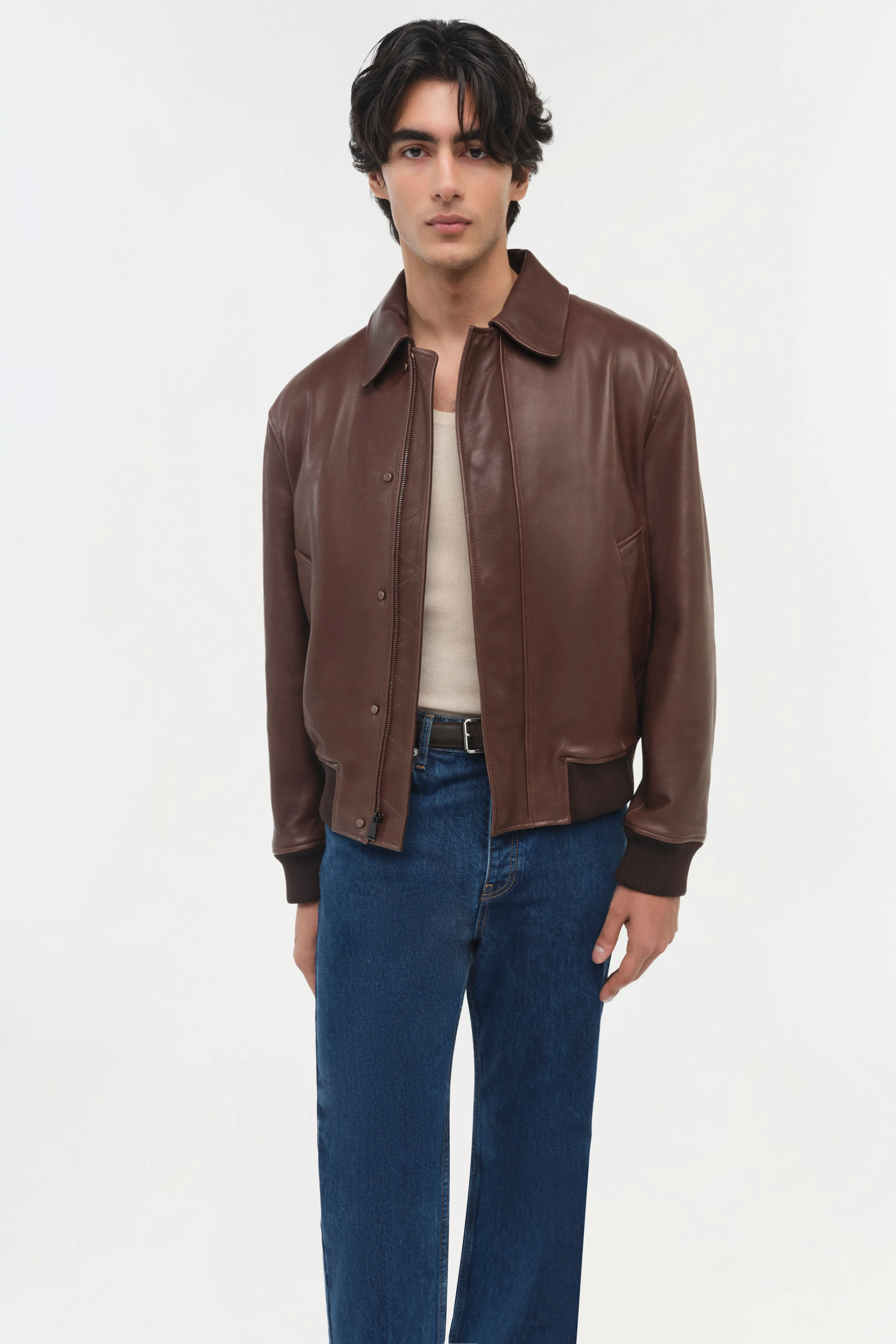 Bauer Leather Jacket sold by Simkhai product image thumbnail 4