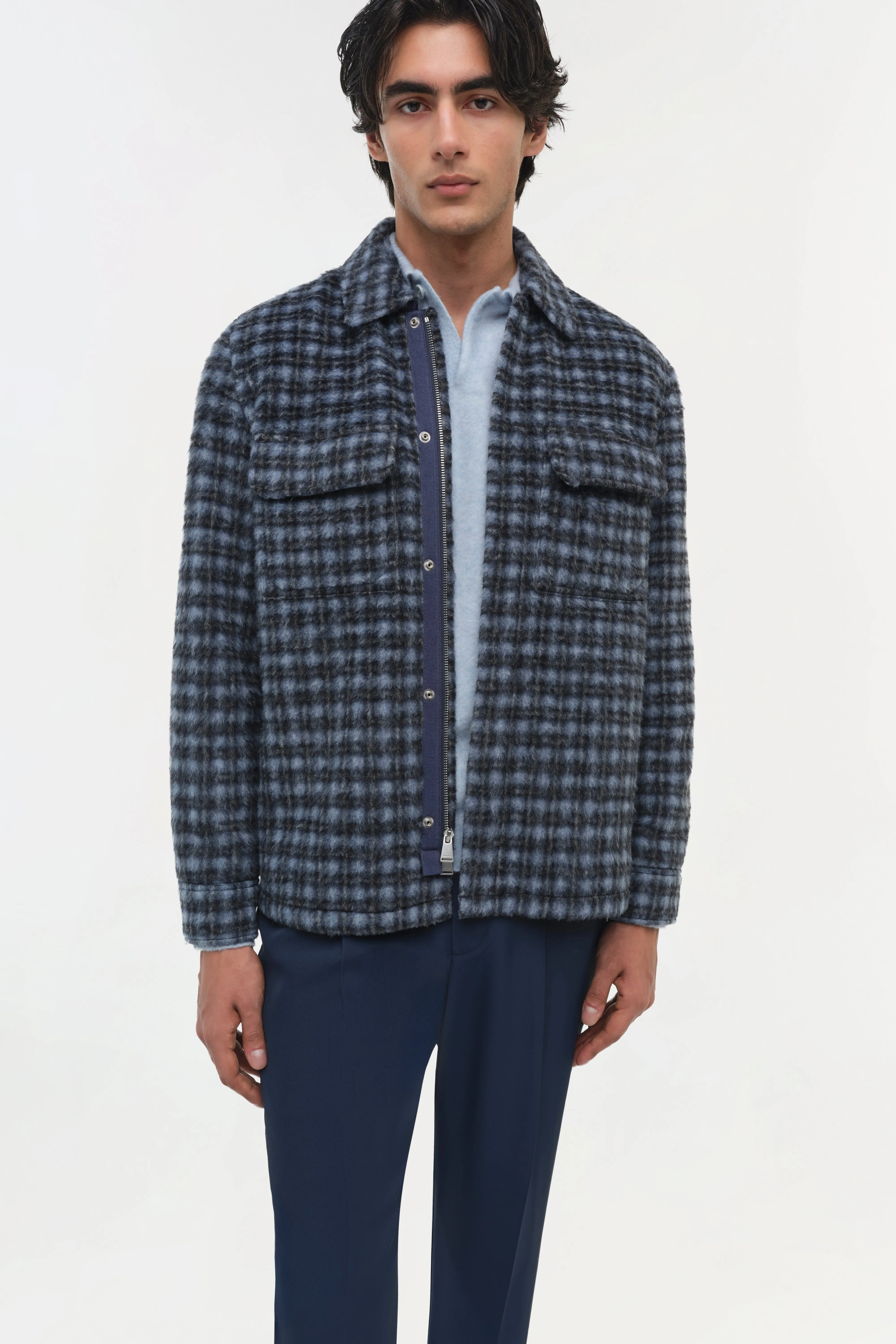 Caleb Brushed Plaid Shirt Jacket sold by Simkhai product image thumbnail 3