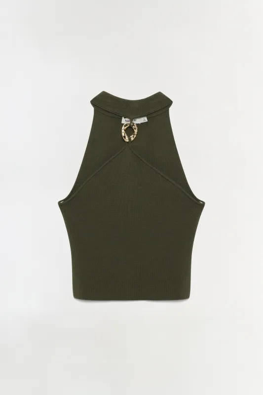 Renlen Wool Halter Top made by Simkhai