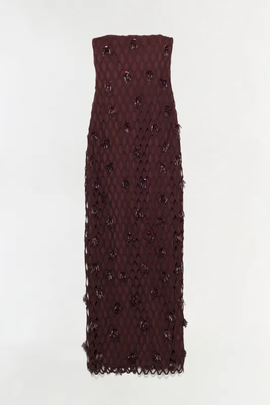 Iridessa Embellished Lattice Bustier Gown made by Simkhai