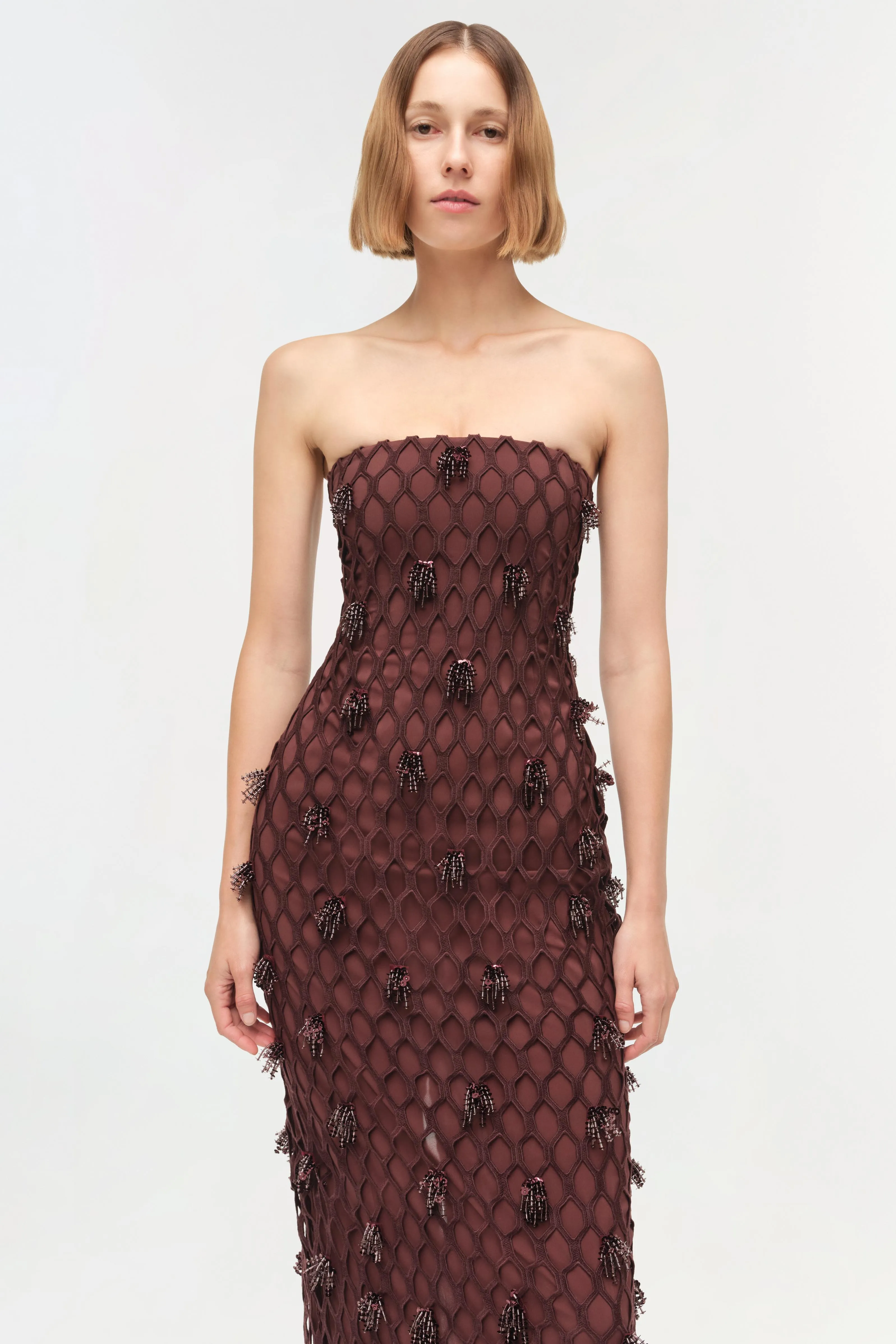 Iridessa Embellished Lattice Bustier Gown sold by Simkhai product image thumbnail 4