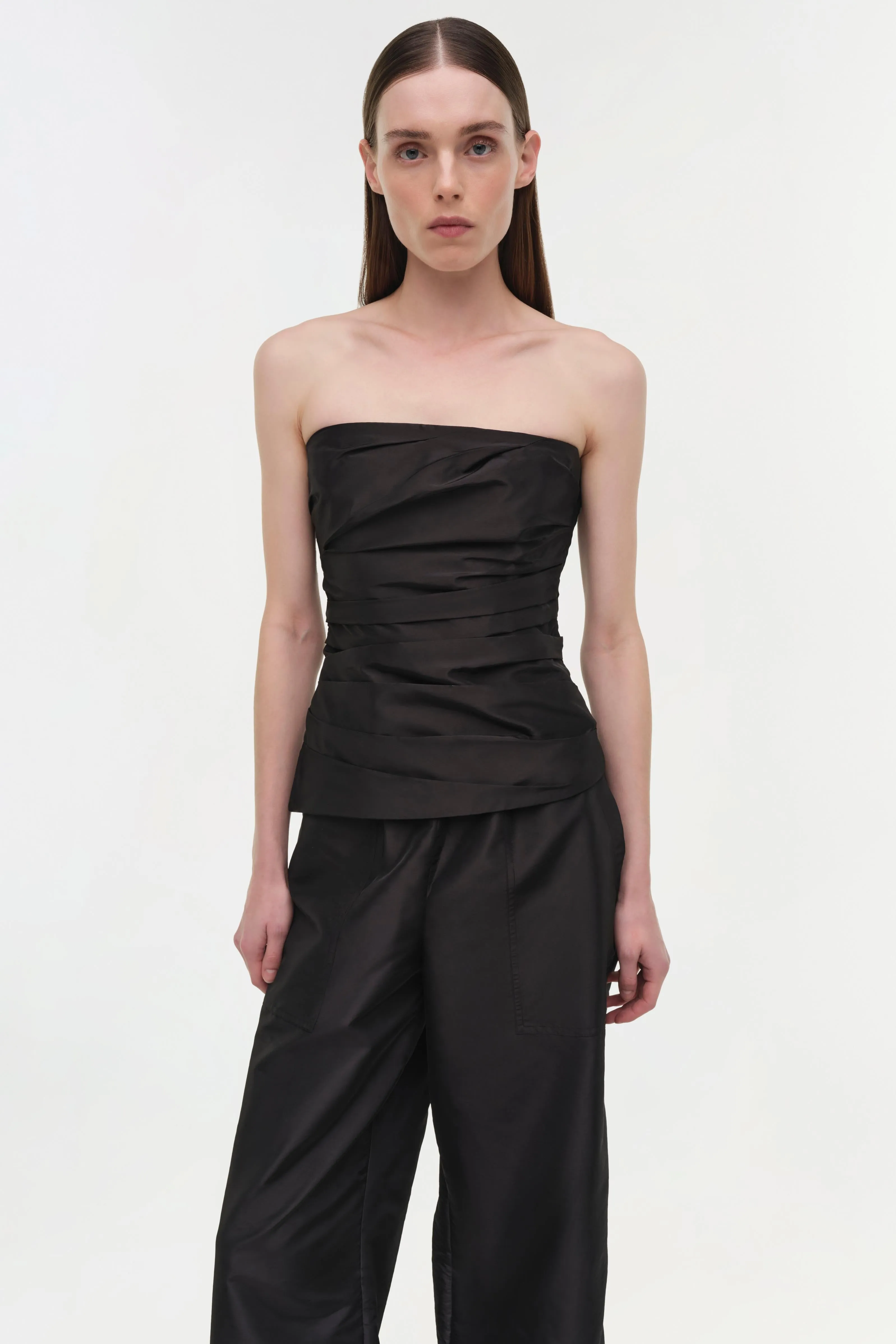 Emerson Ruched Taffeta Bustier Top sold by Simkhai product image thumbnail 3