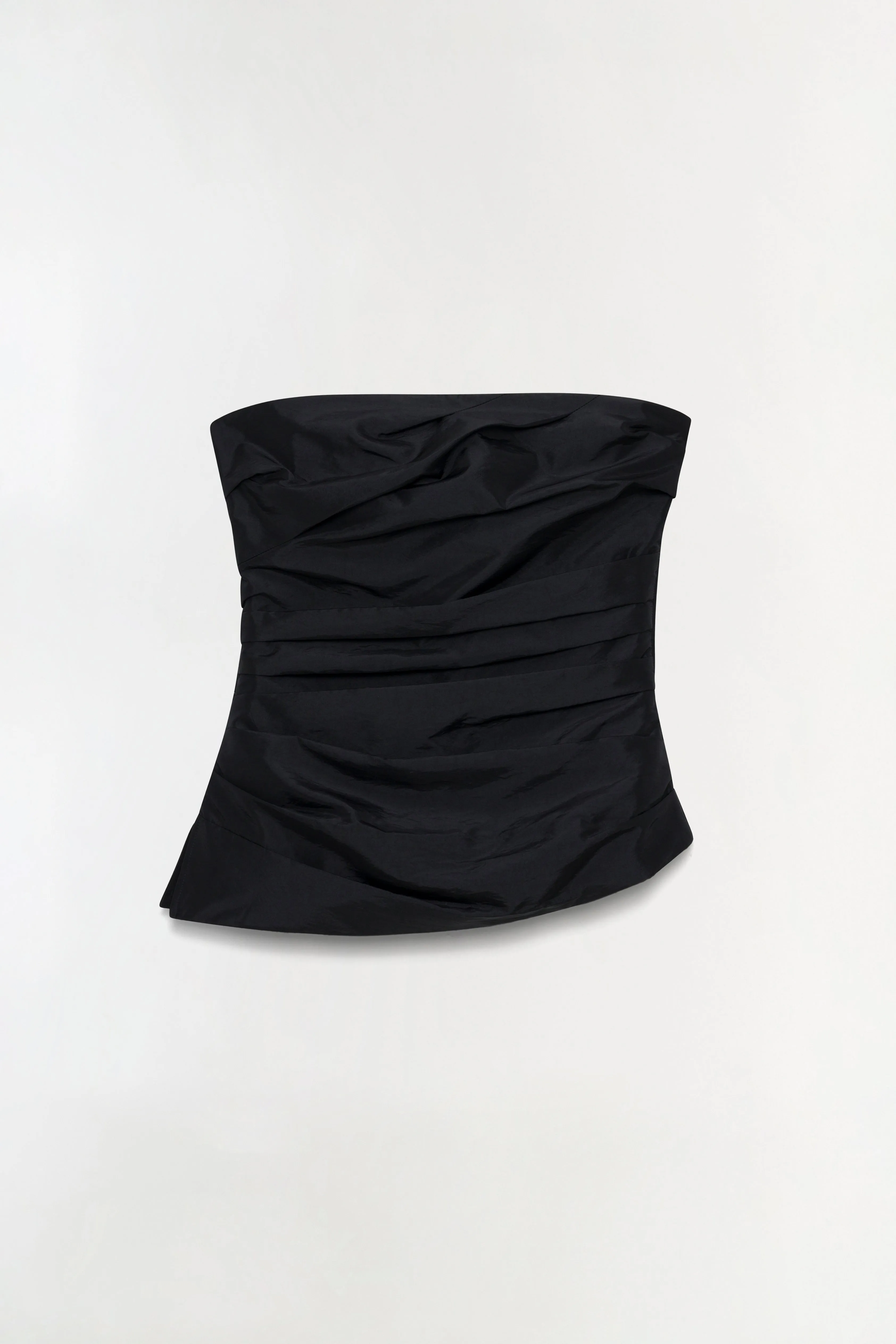 Emerson Ruched Taffeta Bustier Top sold by Simkhai
