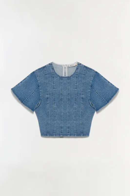 Kolby Structured Denim Top made by Simkhai
