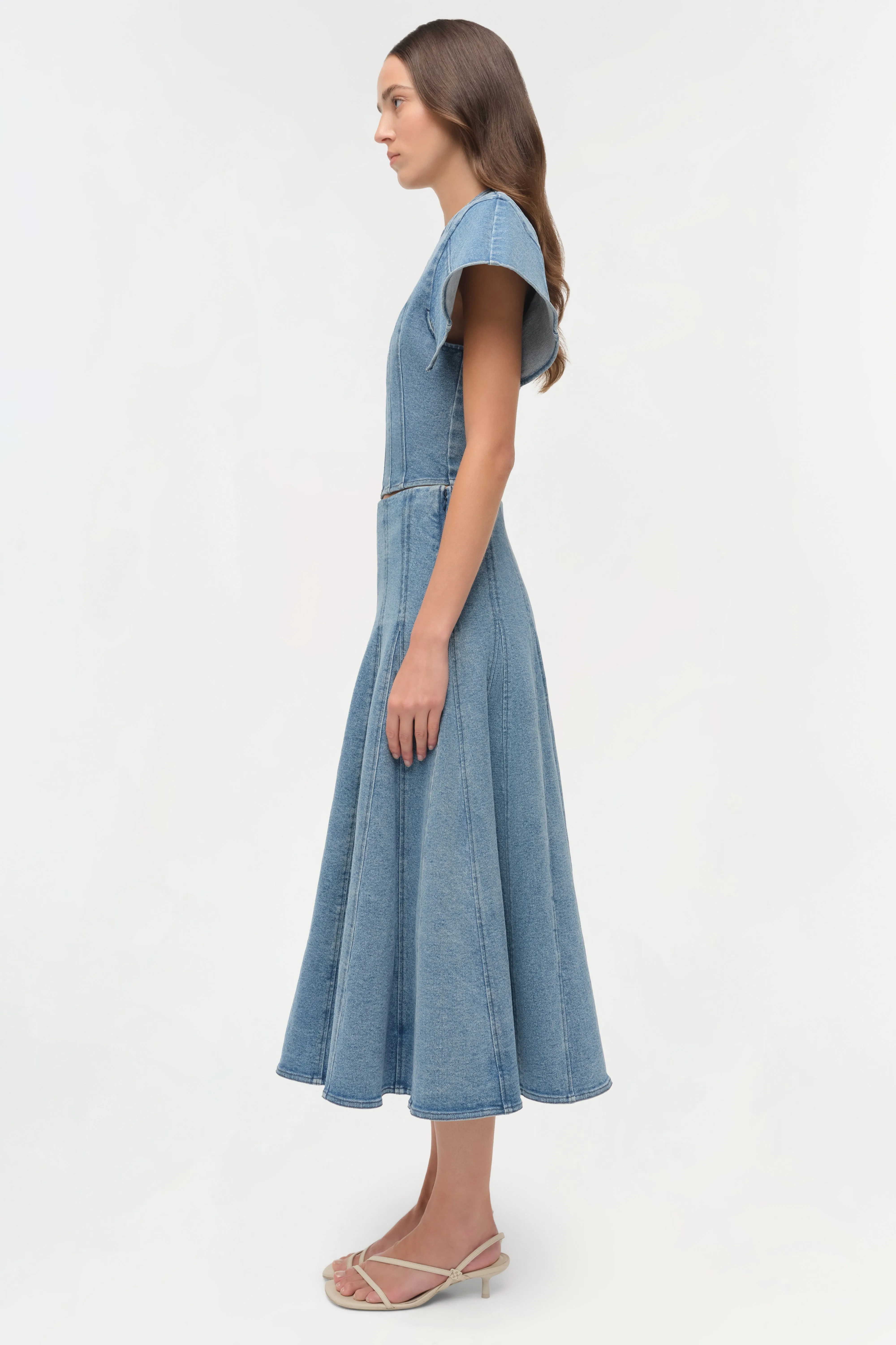 Taylan Structured Denim Midi Skirt sold by Simkhai product image thumbnail 5