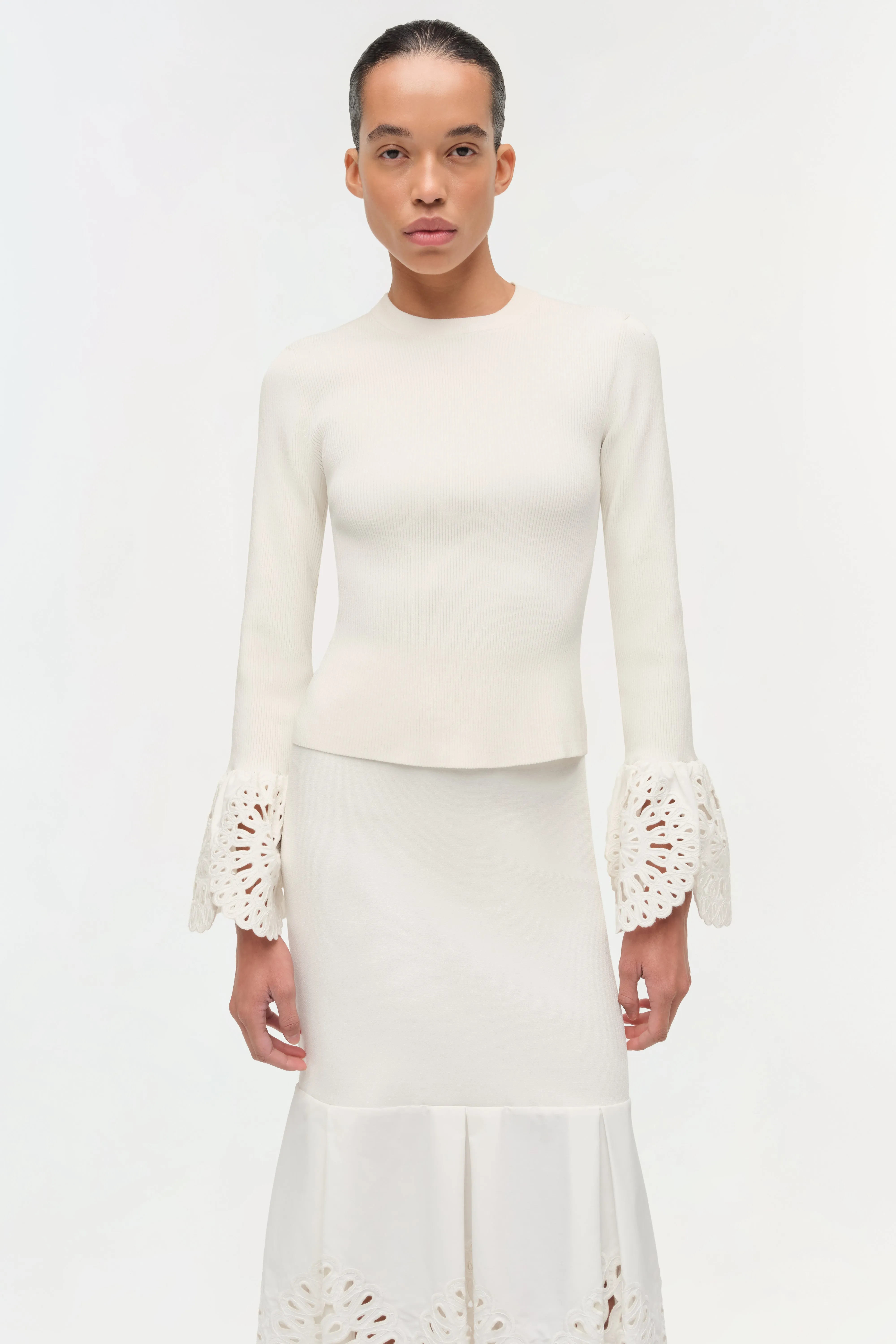 Eveletta Embroidered Knit Midi Skirt sold by Simkhai product image thumbnail 3