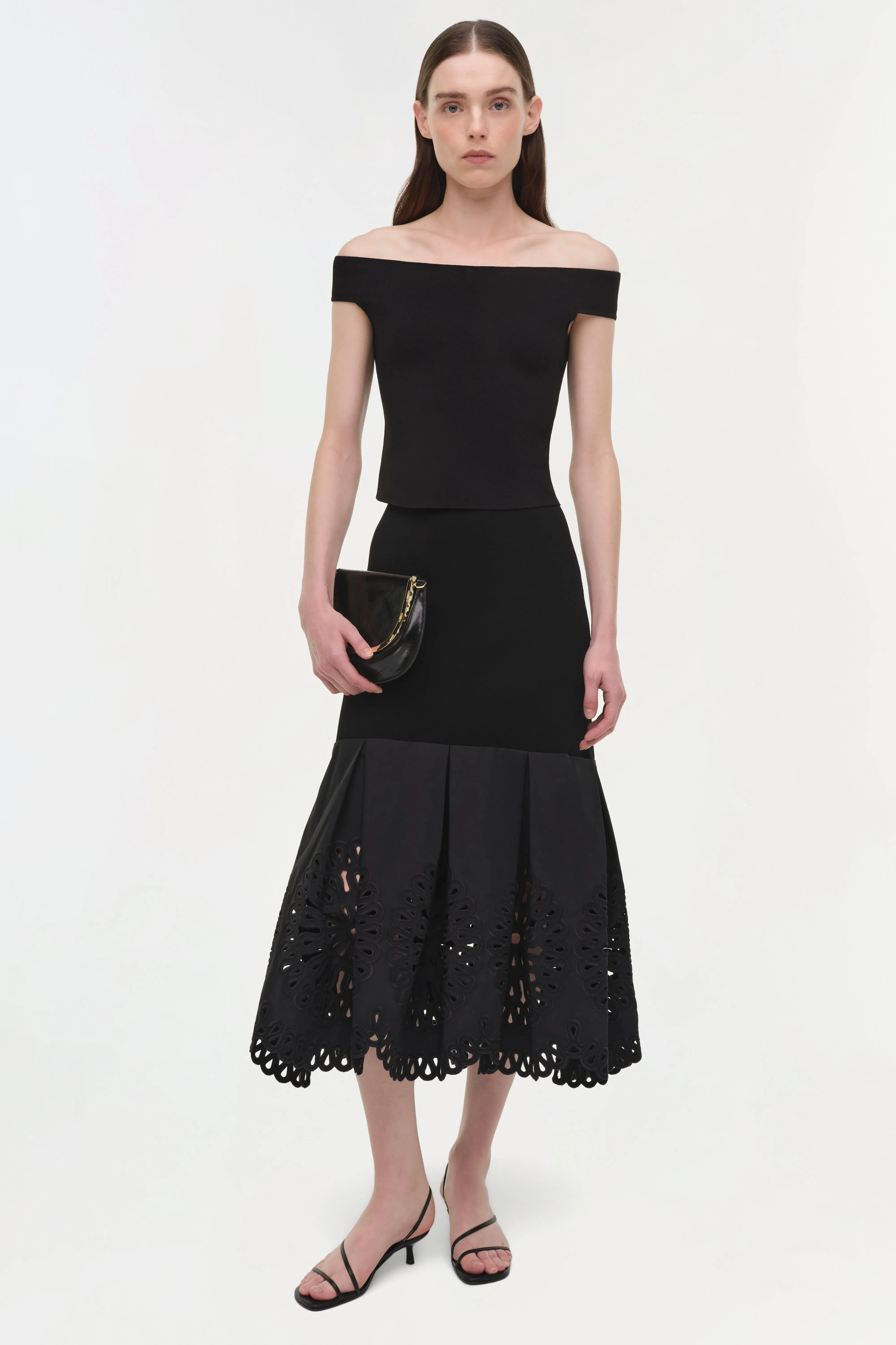 Eveletta Embroidered Knit Midi Skirt sold by Simkhai product image thumbnail 3