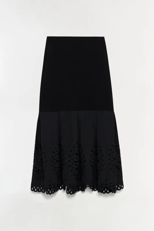 Eveletta Embroidered Knit Midi Skirt sold by Simkhai