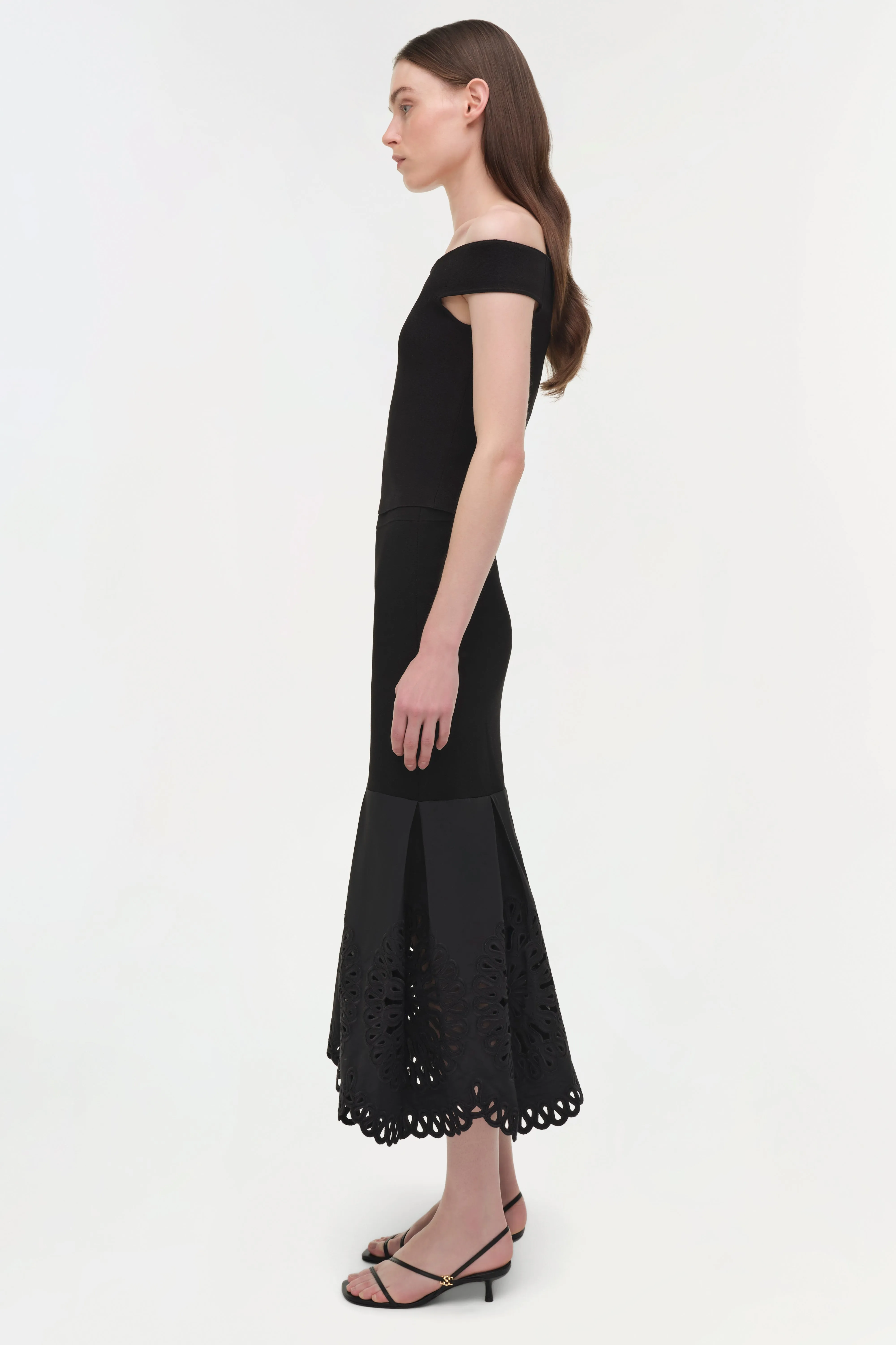 Eveletta Embroidered Knit Midi Skirt sold by Simkhai product image thumbnail 5