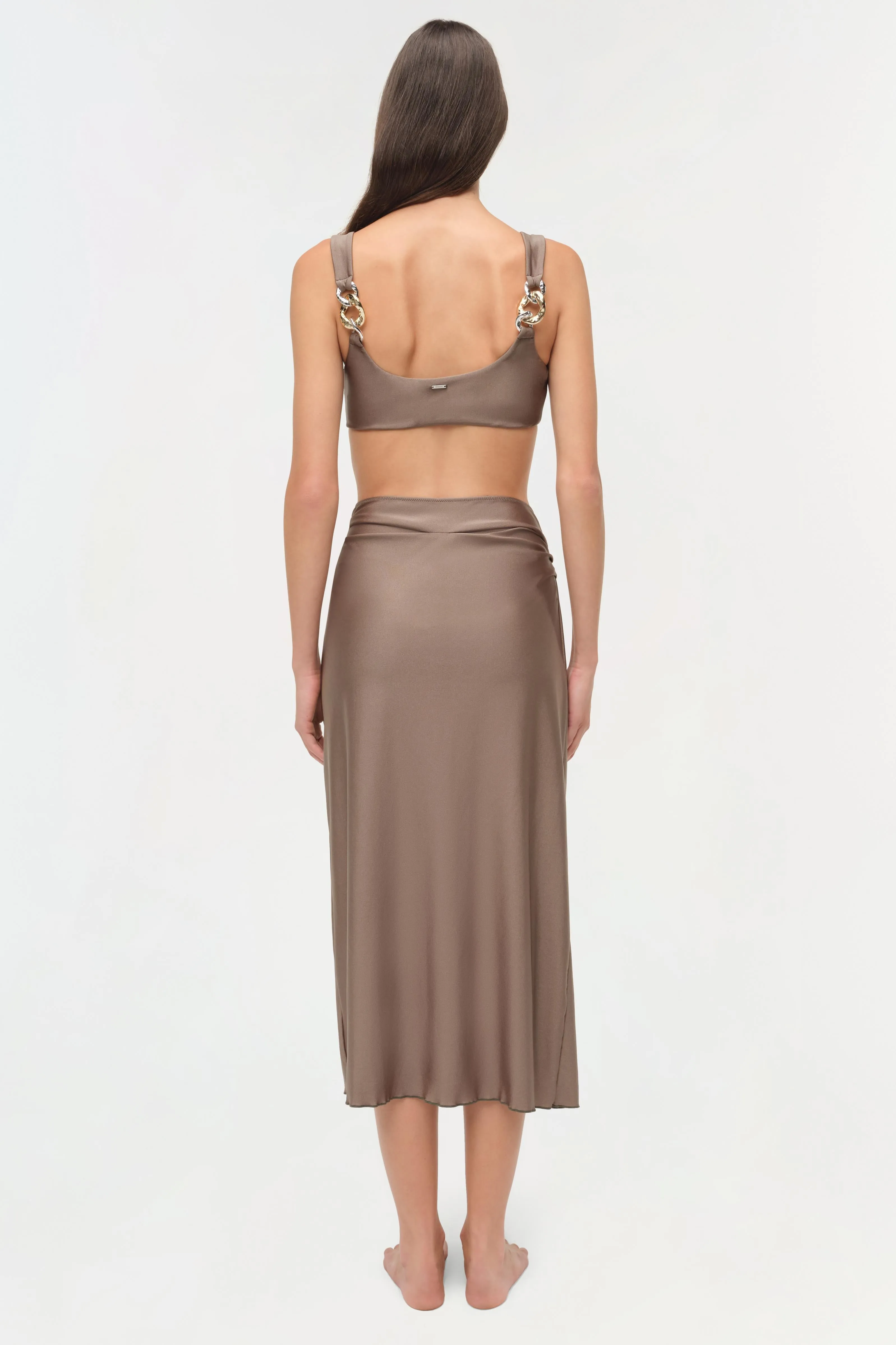 Kora Satin Wrap Midi Skirt sold by Simkhai product image thumbnail 5