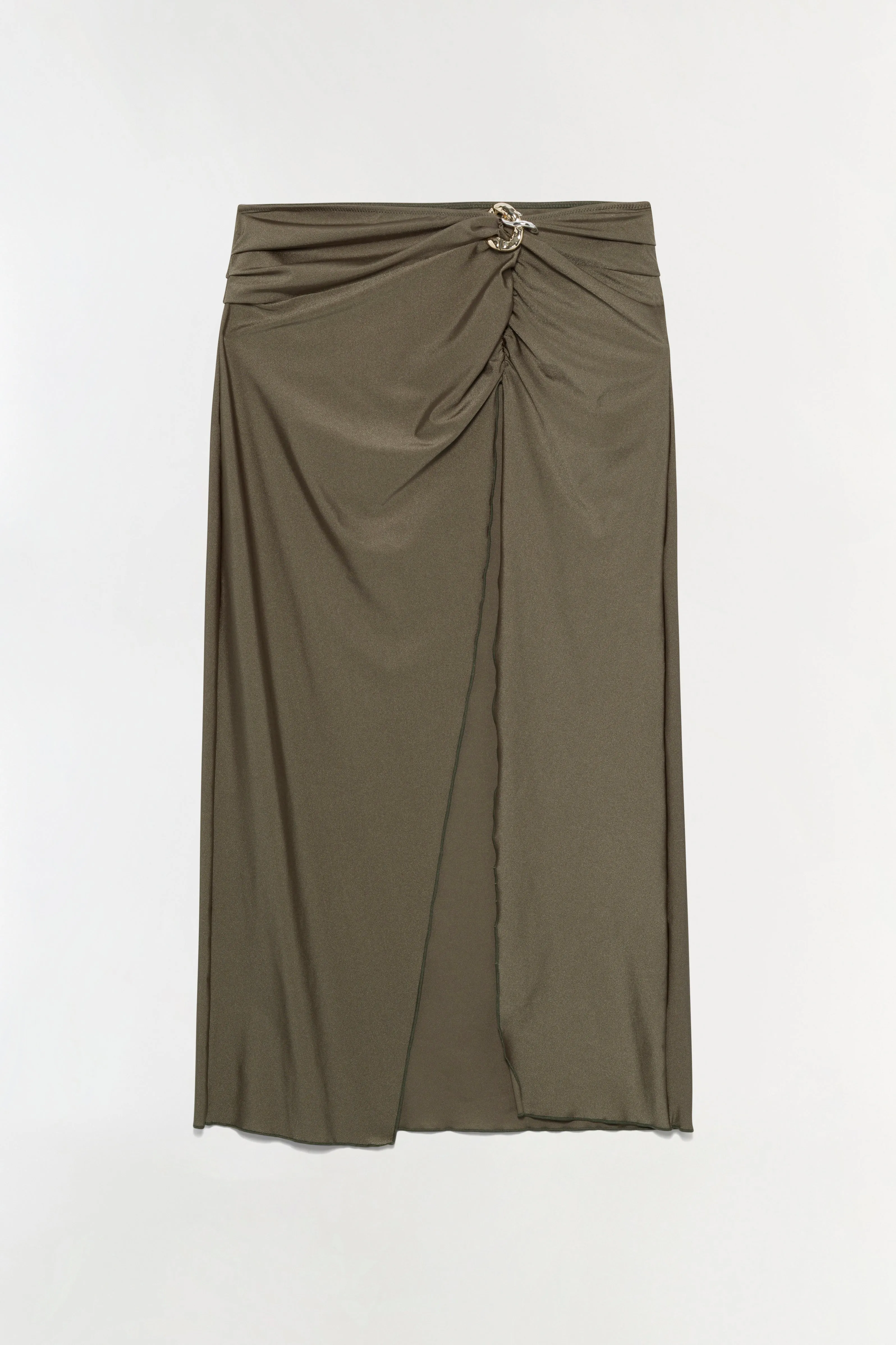 Kora Satin Wrap Midi Skirt sold by Simkhai