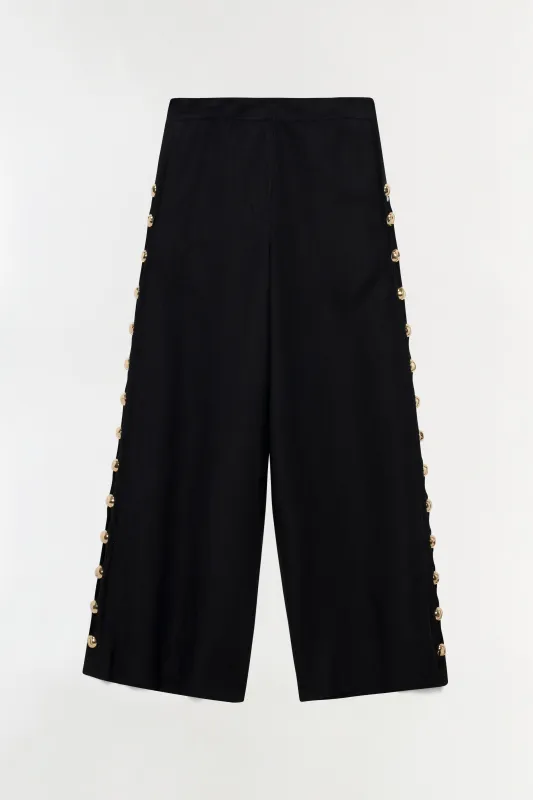 Cayman Studded Linen Wide Leg Pant made by Simkhai