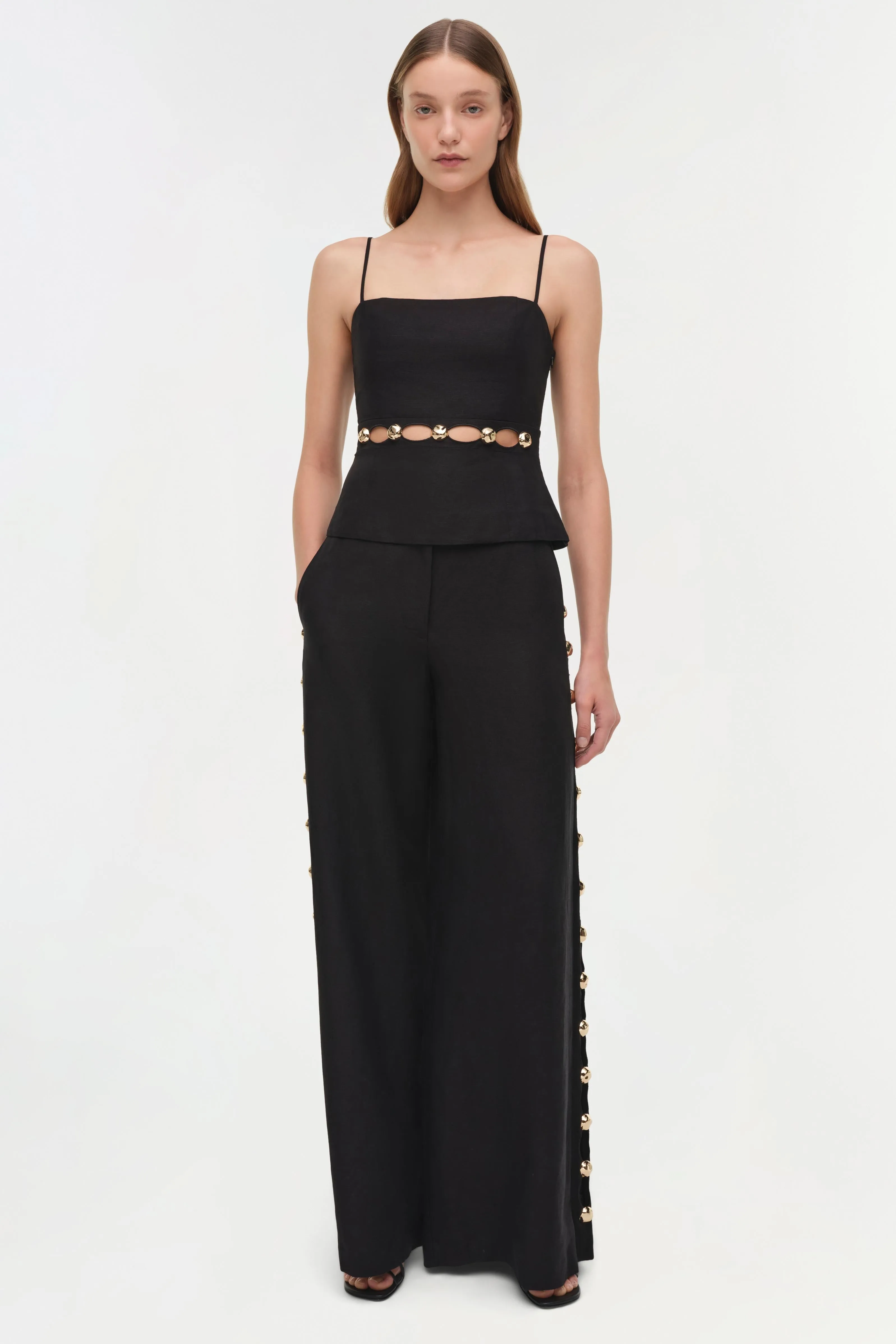 Cayman Studded Linen Wide Leg Pant sold by Simkhai product image thumbnail 3