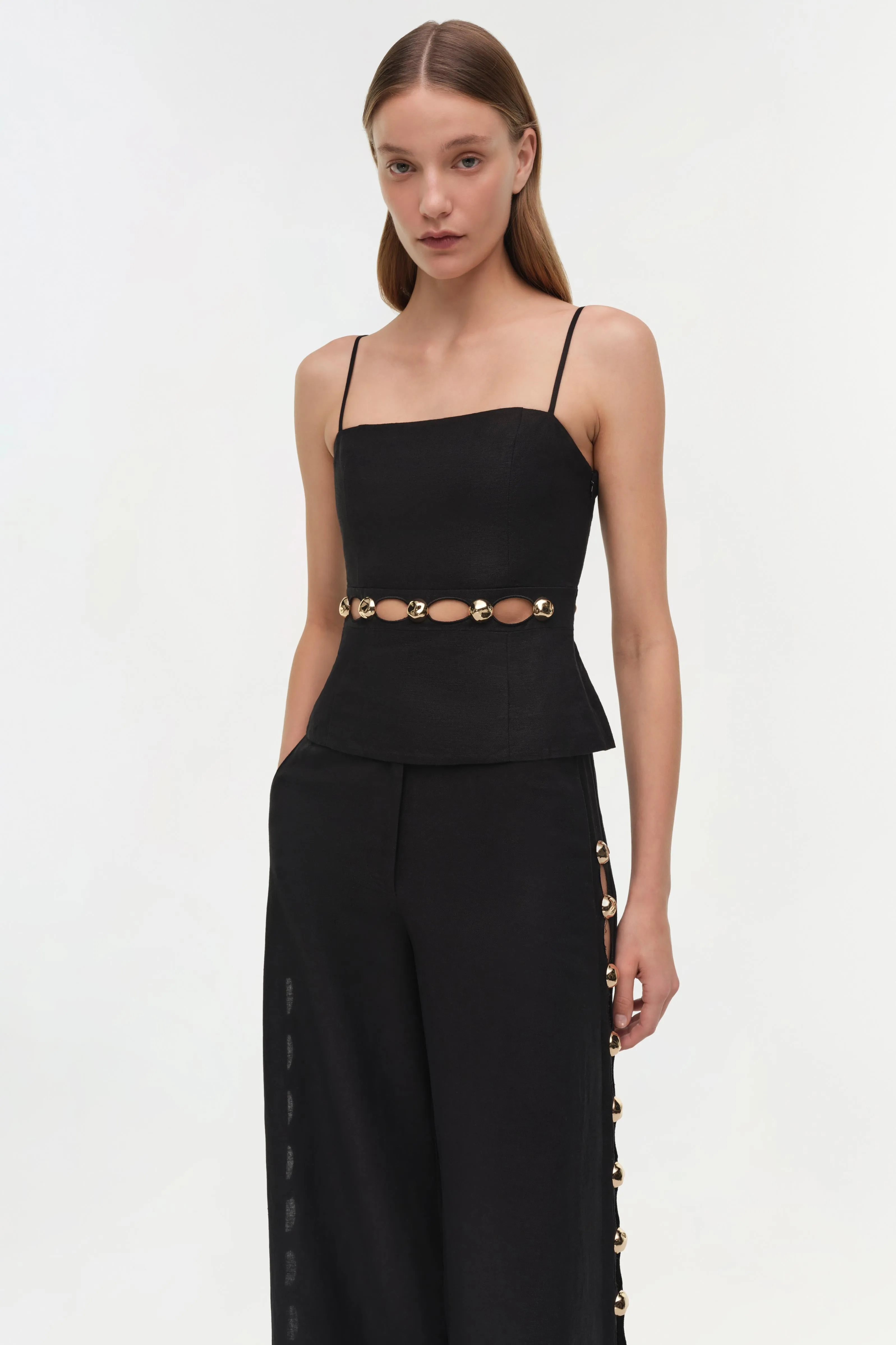 Cayman Studded Linen Wide Leg Pant sold by Simkhai product image thumbnail 4