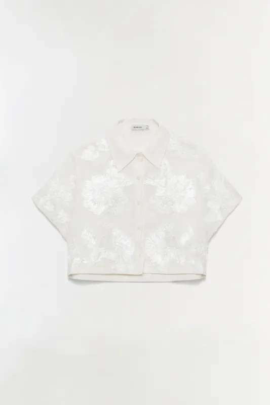 Callie Soutache Linen Camp Shirt made by Simkhai