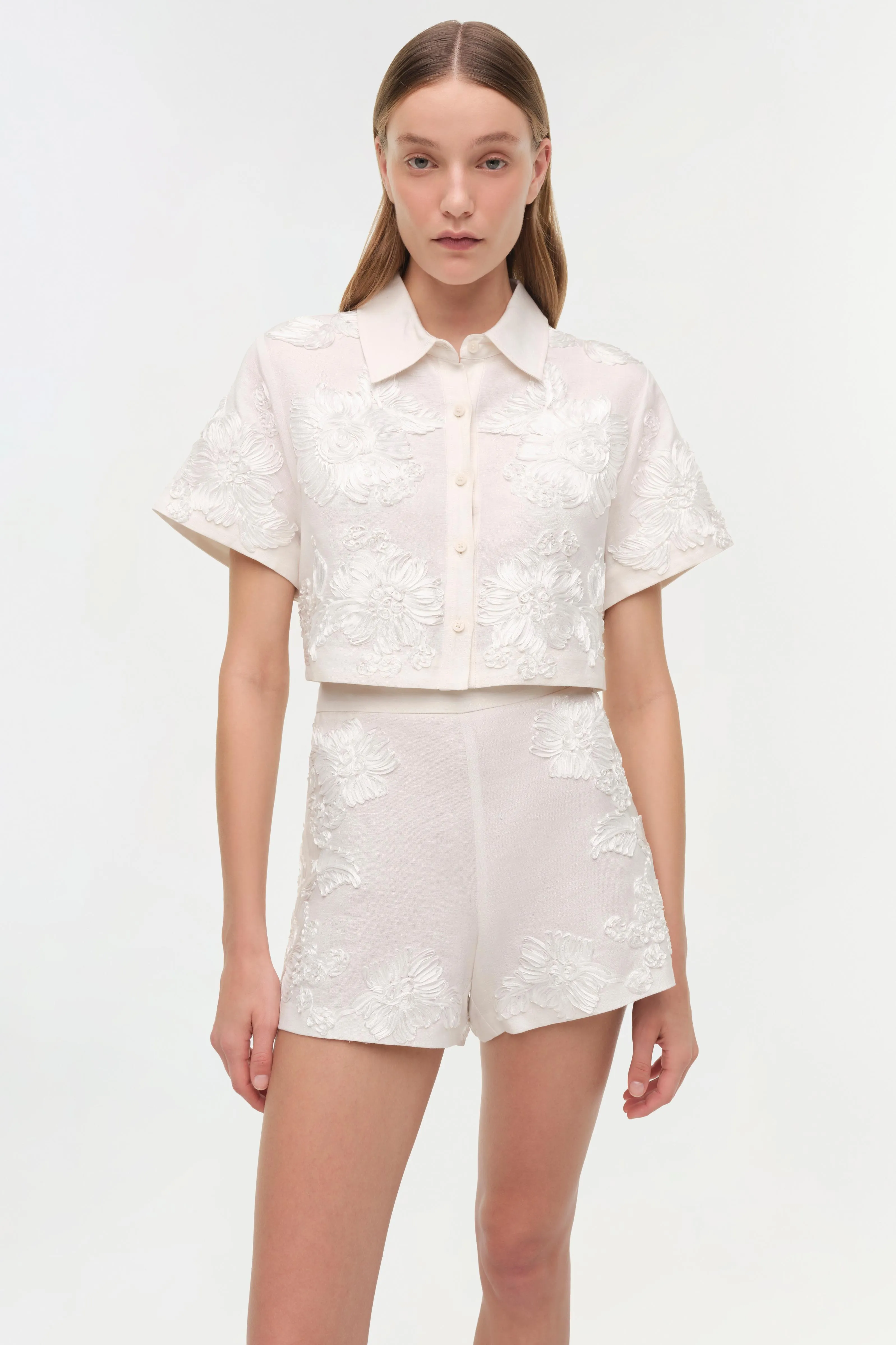 Callie Soutache Linen Camp Shirt sold by Simkhai product image thumbnail 3