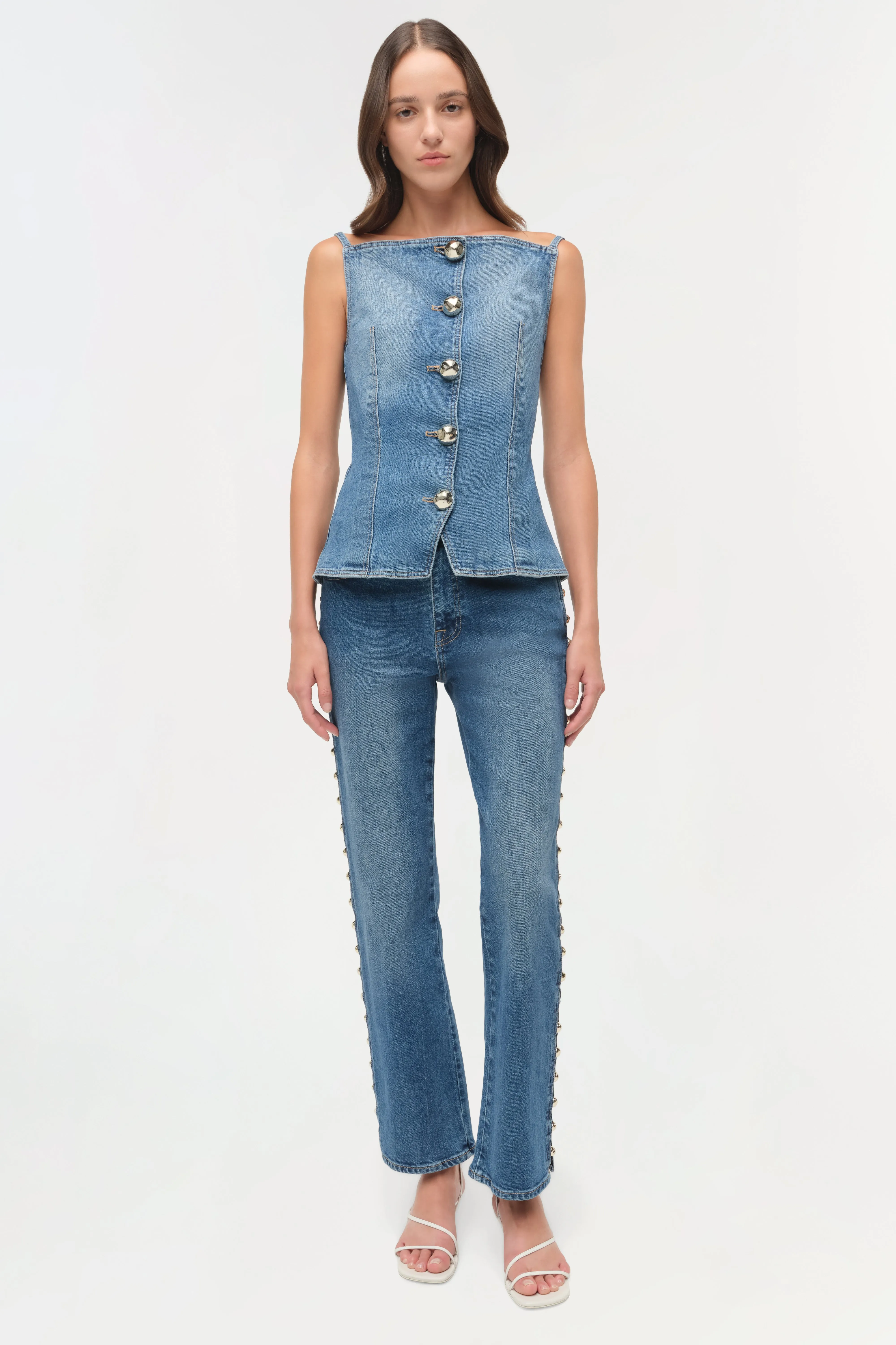 Junie Studded Denim Top sold by Simkhai product image thumbnail 2