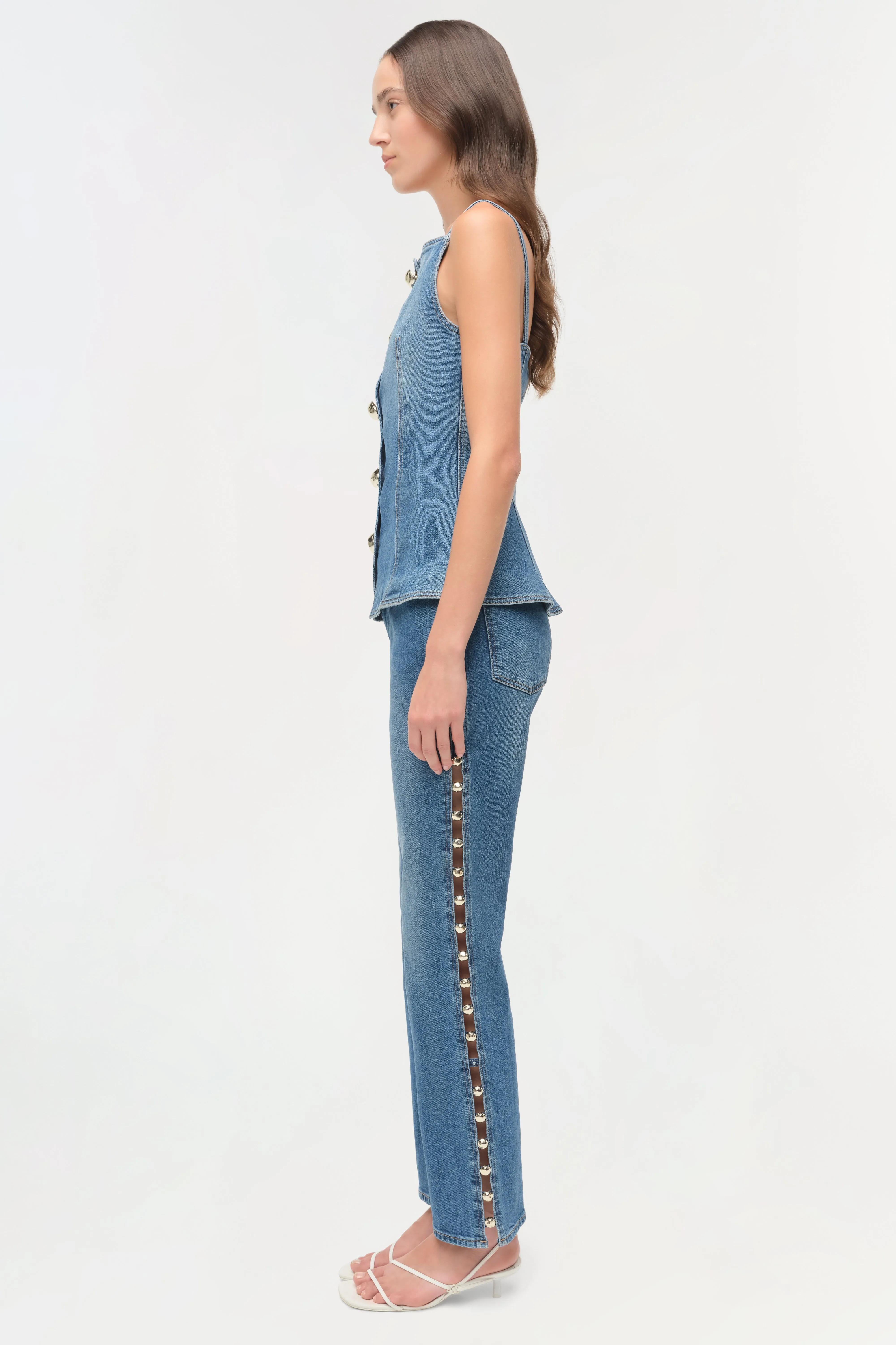 Junie Studded Denim Top sold by Simkhai product image thumbnail 4