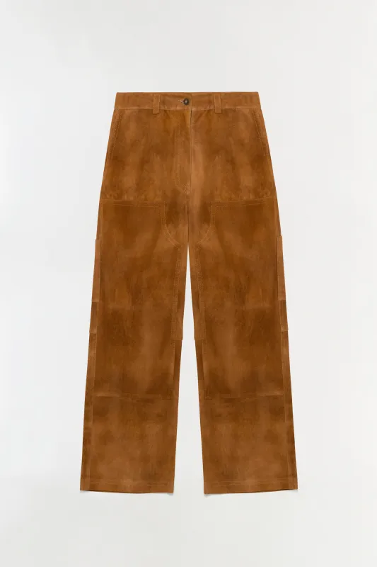 Bates Suede Straight Leg Pant made by Simkhai