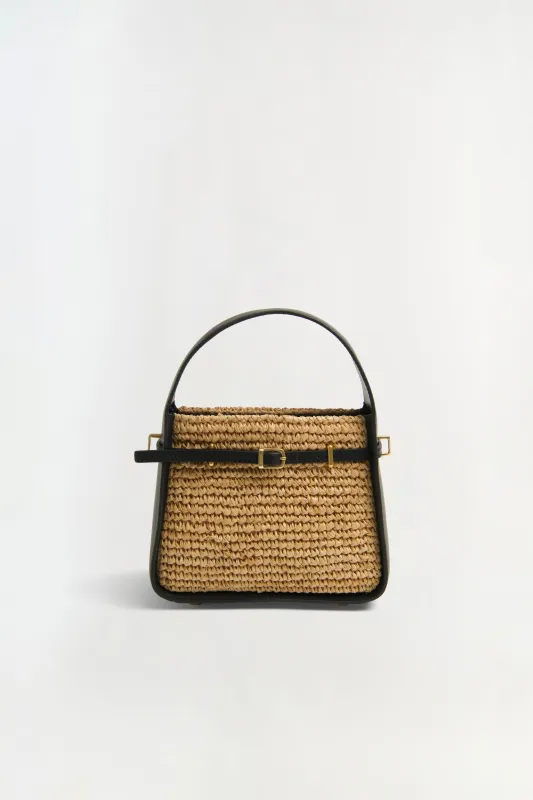 Cleo Mini Raffia Bucket Bag made by Simkhai